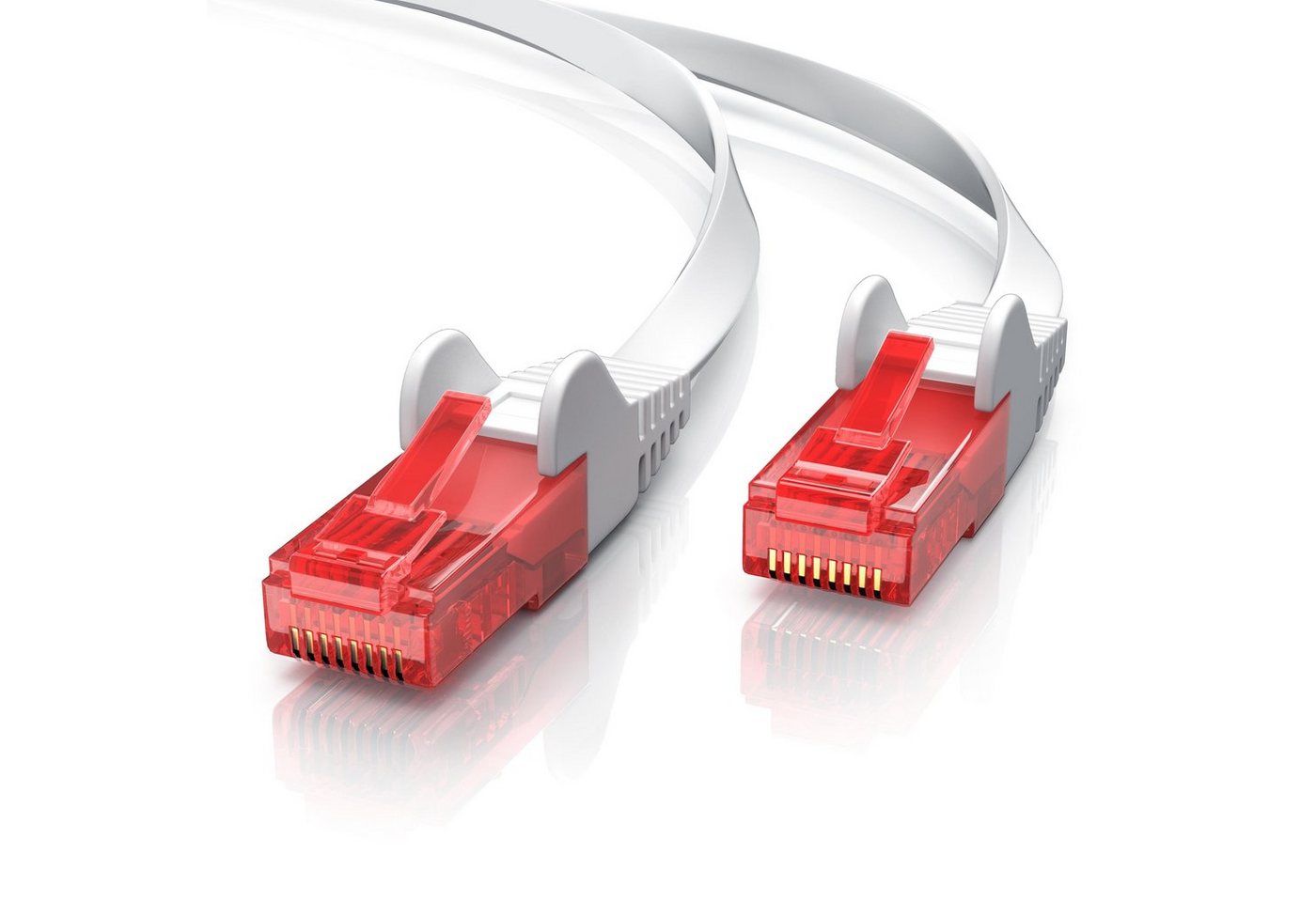 CSL CAT 6 Flachband Netzwerkkabel Gigabit 1000Mbit/s Patchkabel flach 30m LAN-Kabel, CAT.6, RJ-45 (Ethernet) (3000 cm), für Router, Modem, Switch, PC, ideal für Gaming, Streaming, Homeoffice