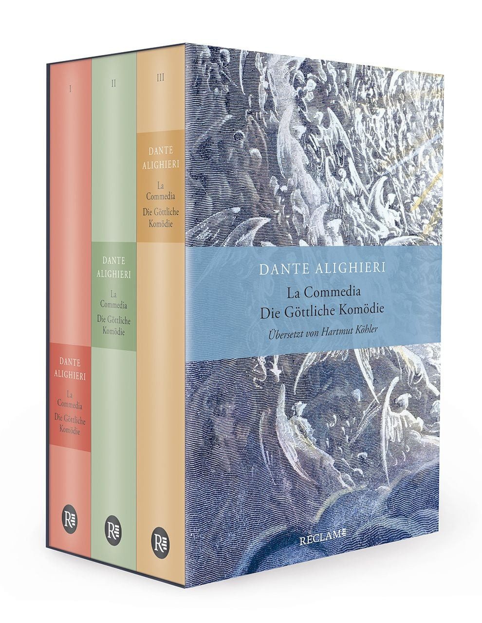 La Commedia / Die Göttliche Komödie / Dante Alighieri, Drei Bände im Schuber. Italienisch/Deutsch