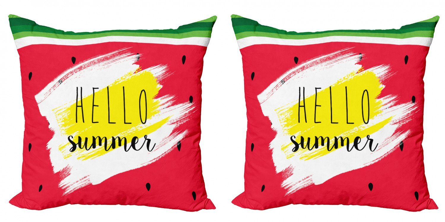 Modern Wassermelone Digitaldruck, Accent Abakuhaus Doppelseitiger Hallo Stück), (2 Sommer Kissenbezüge