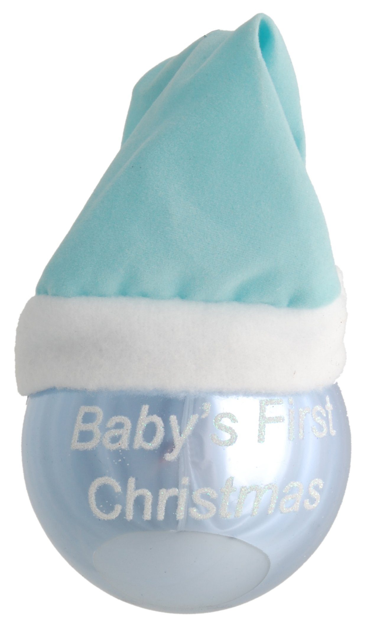 8cm Glas Lauscha Christmas" für Hellblau first (1-tlg) Stoffmütze mit J "Baby's Glaskugel Christbaumschmuck Krebs