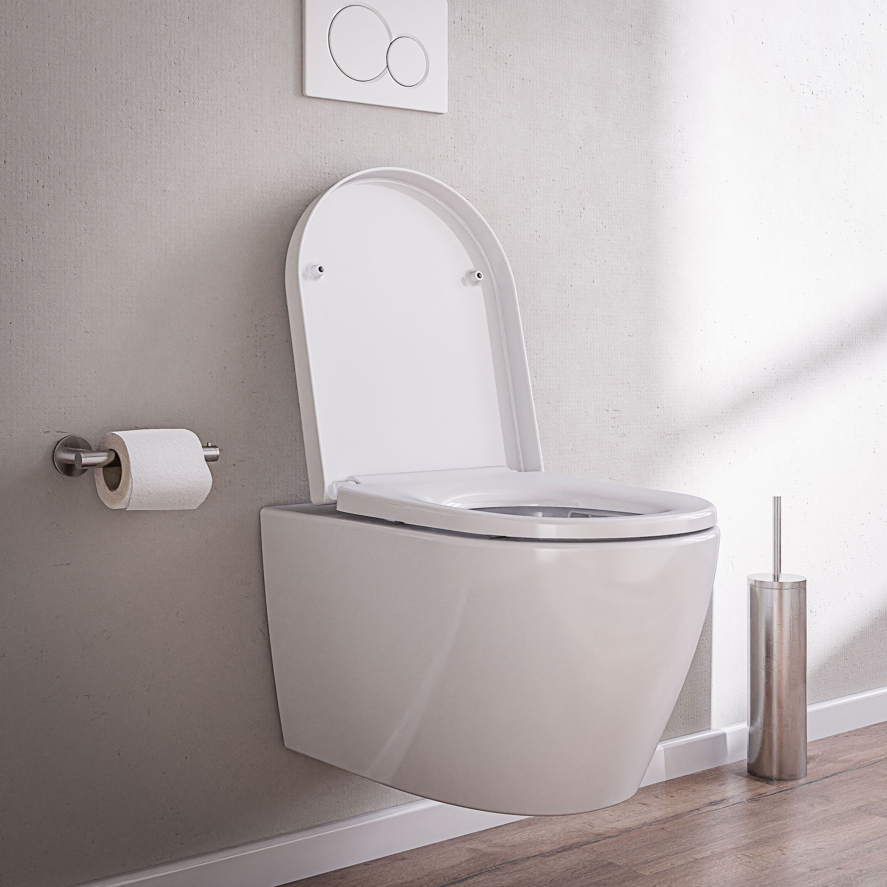 Bernstein Tiefspül-WC B-8030R, Wandhängend, Wand-WC Spülrandlos Nano abgeflachte Unterseite Standard Sitz