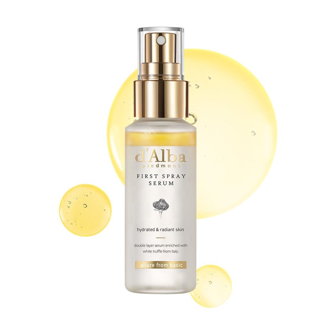 d'Alba Gesichtsserum White Truffle First Spray Serum 50ml – Feuchtigkeitsspendendes Gesichtsspray mit Niacinamid, Hyaluronsäure & Avocadoöl –, 3-in-1 Toner, Serum & Setting Spray für strahlende Haut