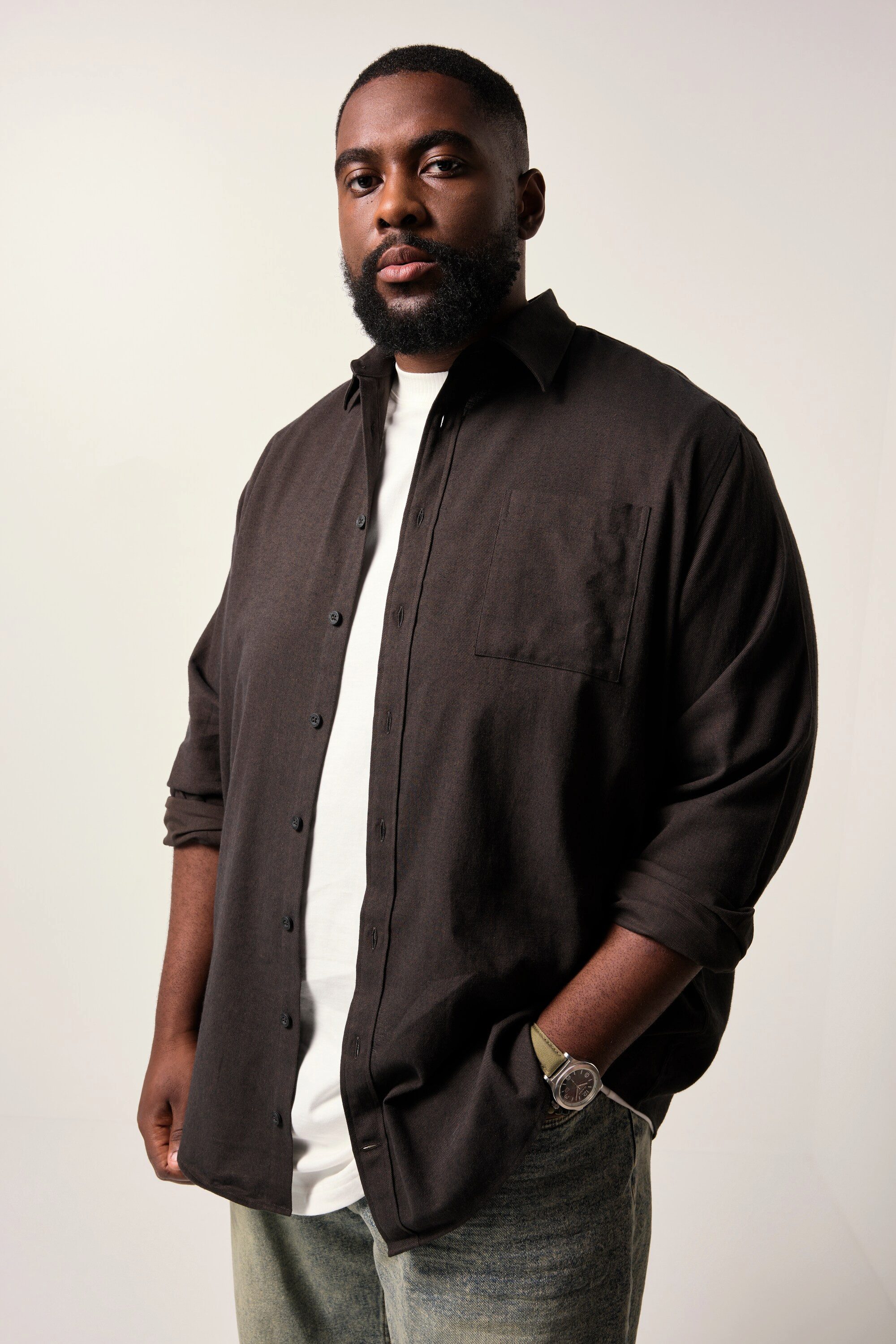 STHUGE Businesshemd STHUGE Flanellhemd Langarm Modern günstig online kaufen