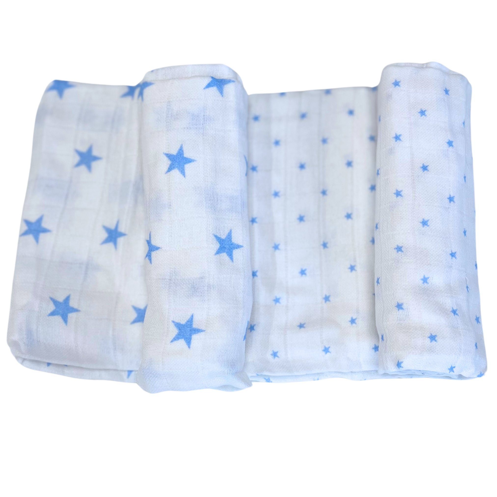 2-St., Stilltuch Stoffwindeln Pack in besonders hautfreundlich blau "Stars" (Packung, 13910 und Mulltücher Babymajawelt Sterne, atmungsaktiv Europe, Set 2er Set), XXL, 120x120cm, Made Starter