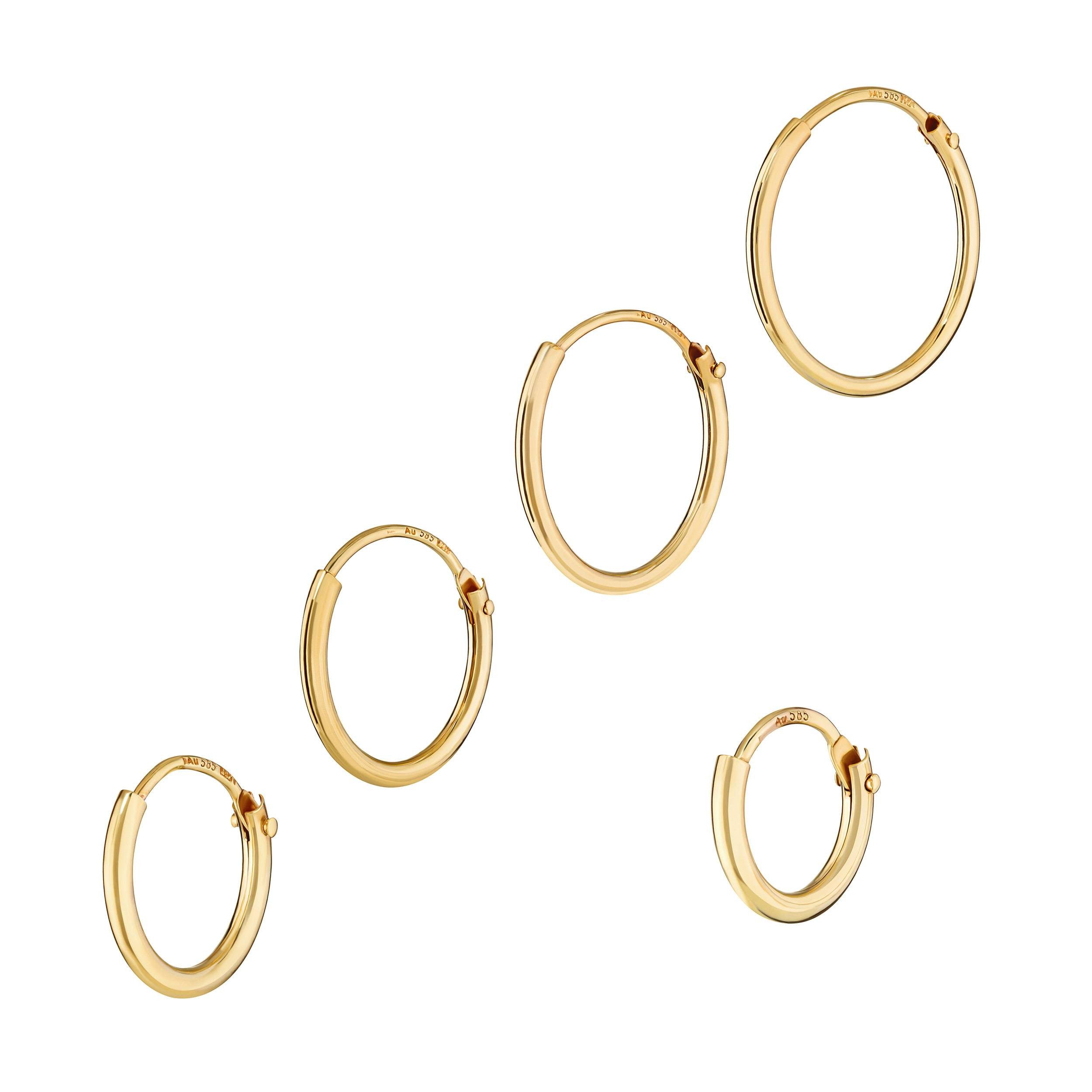 NKlaus Single-Creole 585 Echt Gold Einzel Herren Creole Ohrring Ohrschm – Bild 4 von 5