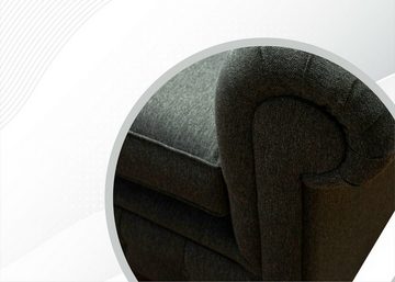 JVmoebel Chesterfield-Sofa, Chesterfield Grau Stoff Wohnzimmer Design Couchen Polster Sofa