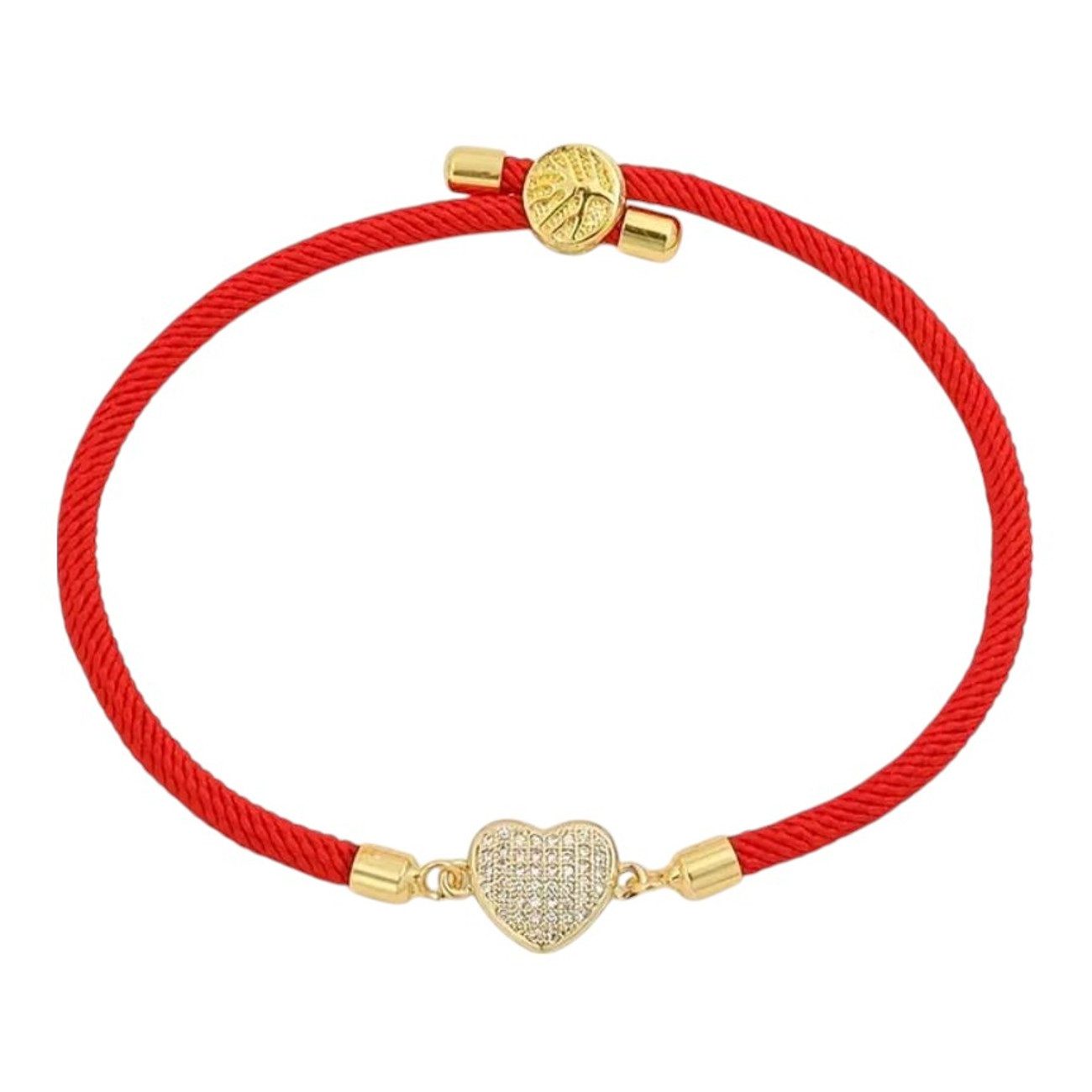 KARMA Armband Damen Textil Herz Zirkon Lebensbaum verstellbar 15–22 cm (Ges günstig online kaufen