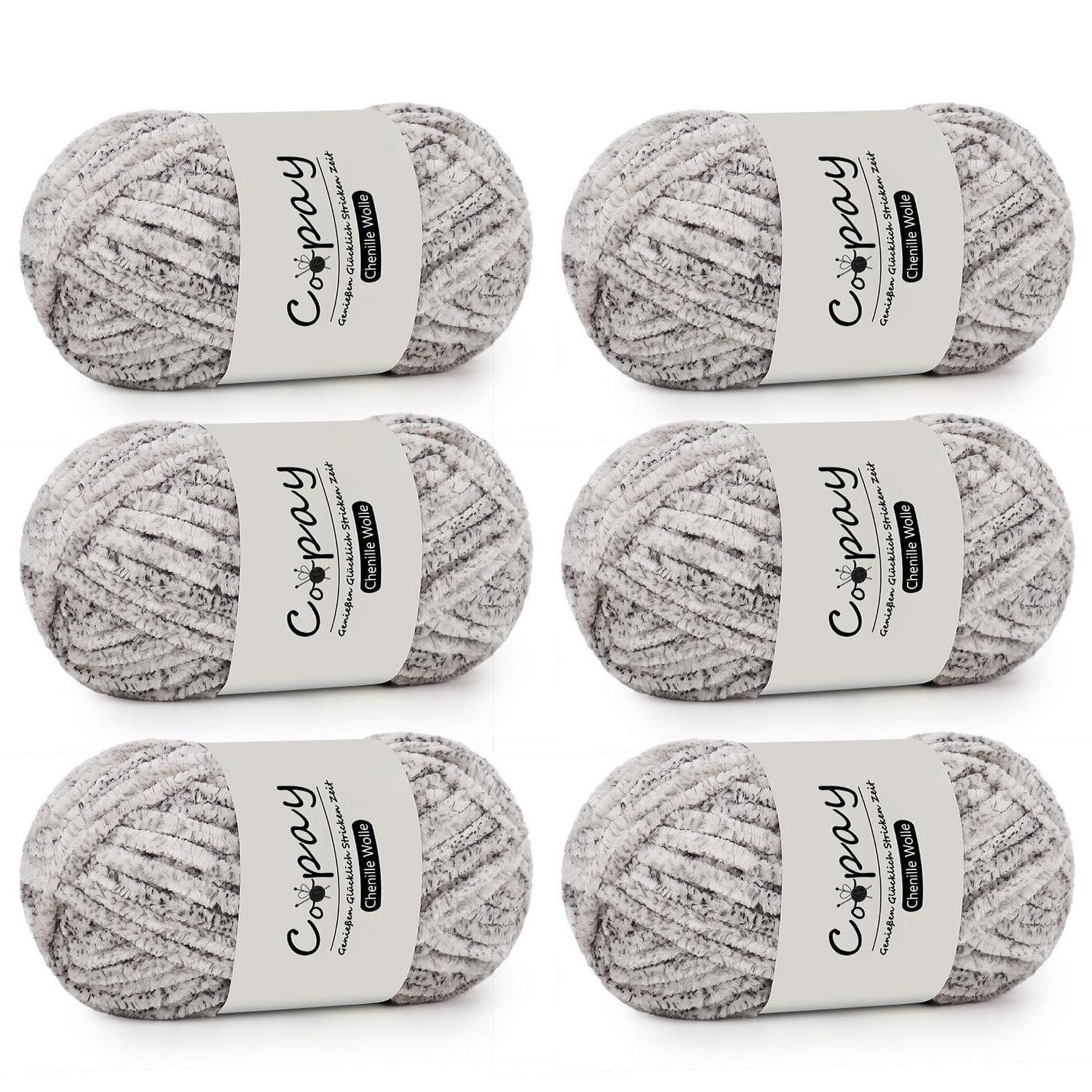 LuxusKollektion Chenille Wolle Häkelgarn Set Dick & Weich Häkelwolle