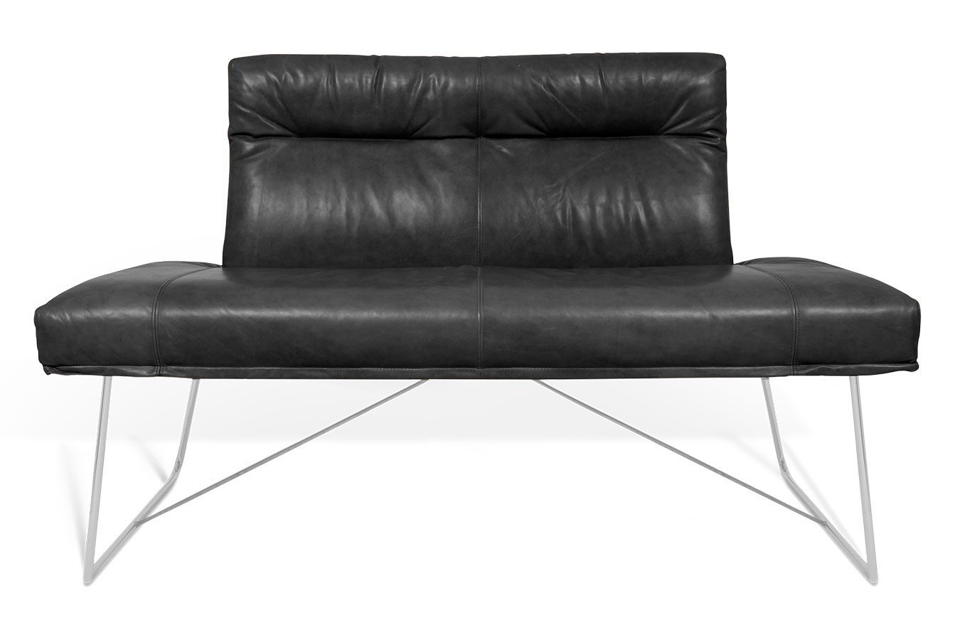 KFF Sitzbank Bank D-light 2-Sitzer Leder schwarz