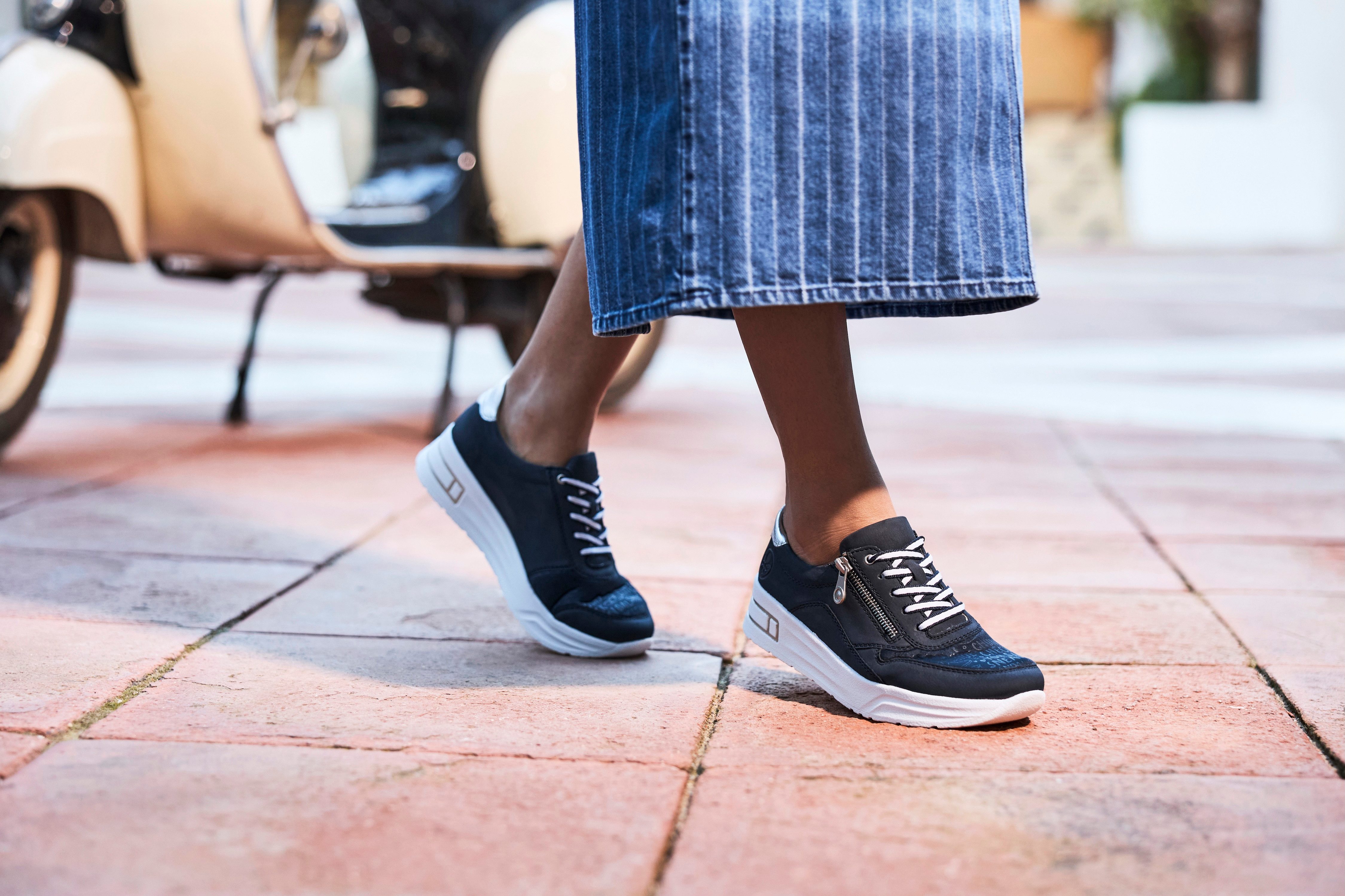 Rieker Plateausneaker Schnürschuh, Halbschuh, Freizeitschuh mit Soft-Einlage