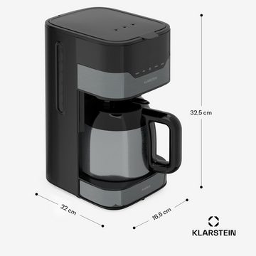 Klarstein Filterkaffeemaschine Arabica, 1.2l Kaffeekanne, mit thermoskanne Touch LCD Timer 12 Tassen 1,2L