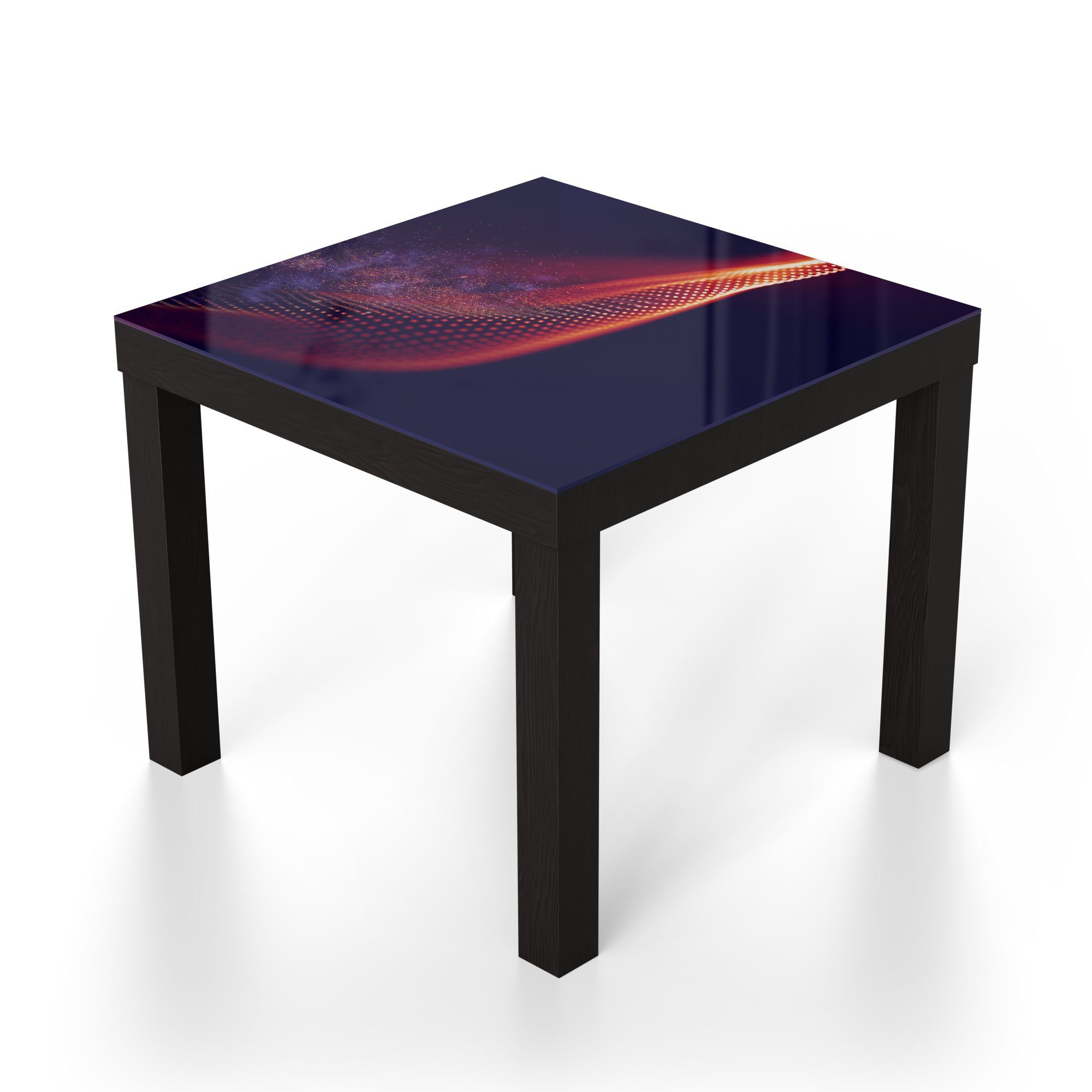 Farbeffekt', Schwarz Glas Beistelltisch Couchtisch modern Glastisch 'Gepunkteter DEQORI