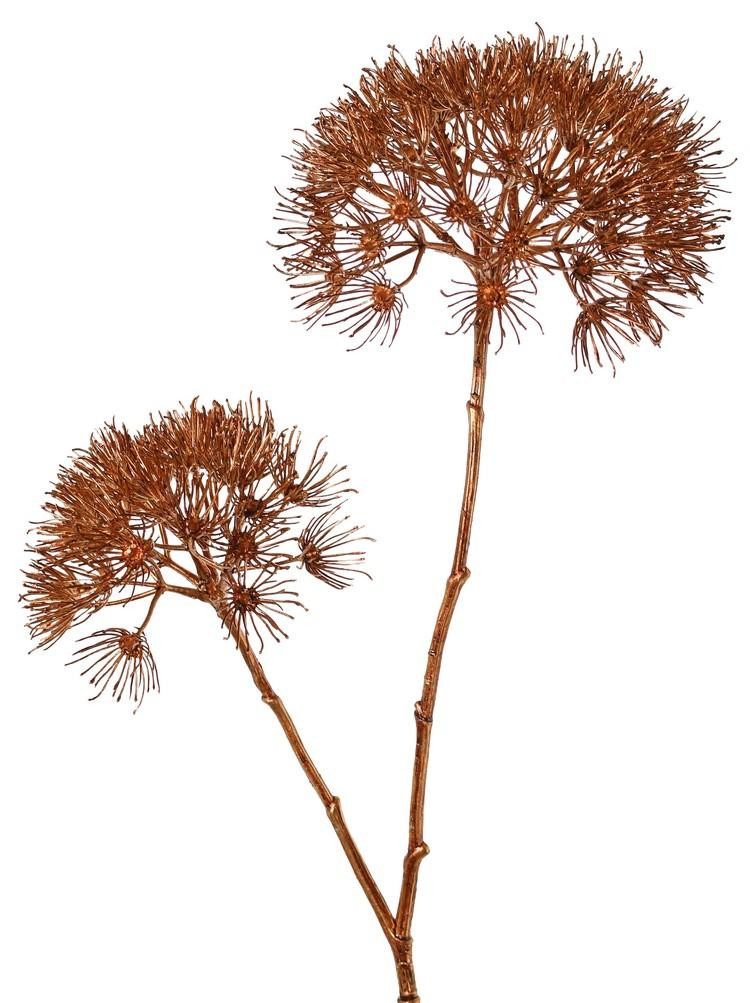Kunstzweig Künstlicher Zweig Bärenklau OTRIS, Kupfer, 95cm, Ø15-20cm Bärenklau, artplants