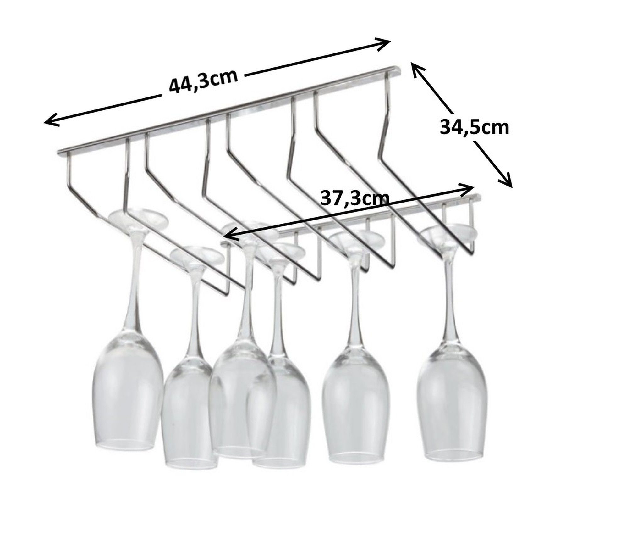 Wandmontage, 34,5x37,5x44,3cm Gläserschiene, Regal BAYLI 4 2er Set Gläserregal