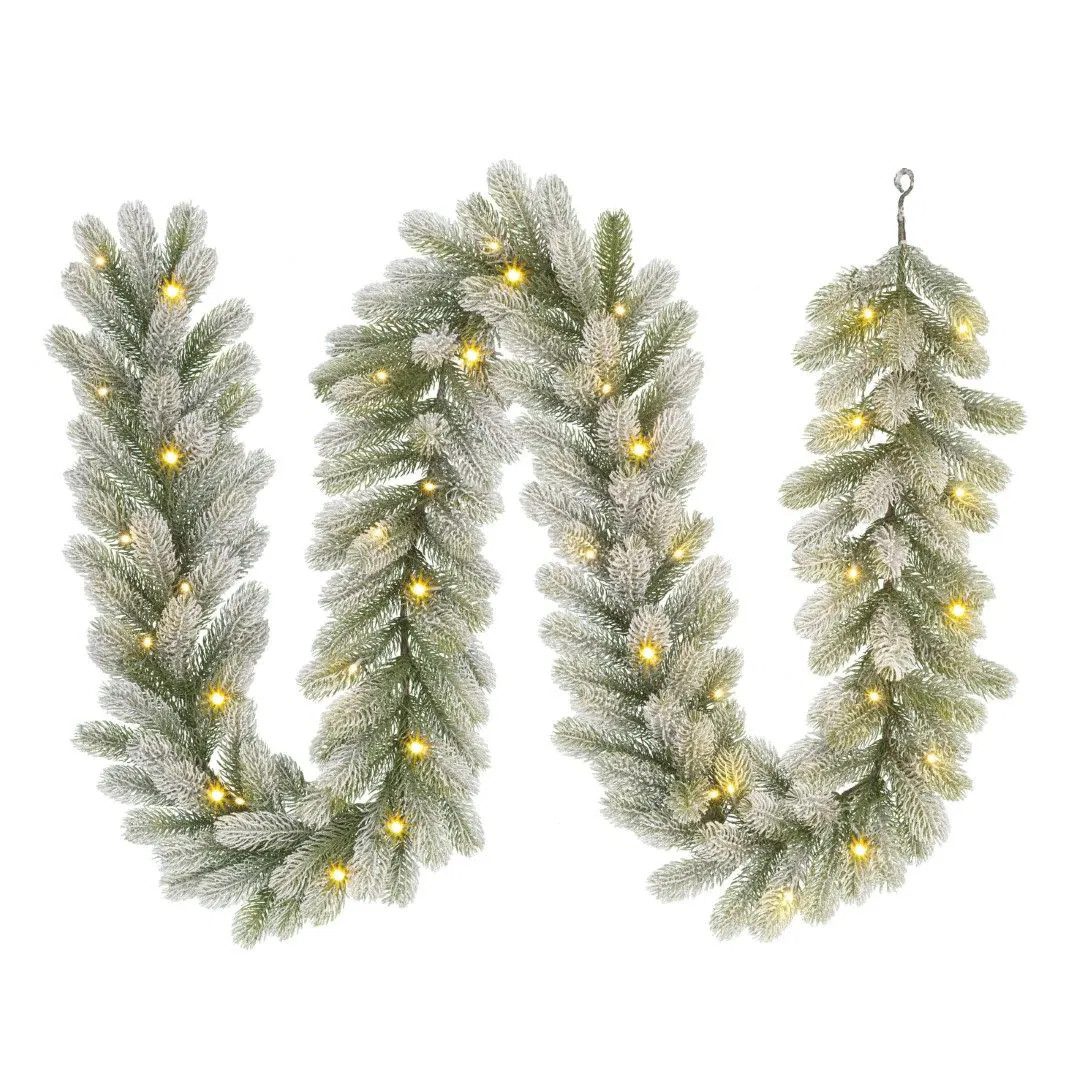 edelman LED-Girlande Nagoya 40 LED 2,7 m grün frosted batteriebetrieben