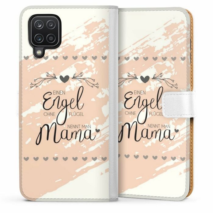 DeinDesign Handyhülle Muttertag Mama Spruch Engel Mama Samsung Galaxy A12 Hülle Handy Flip Case Wallet Cover