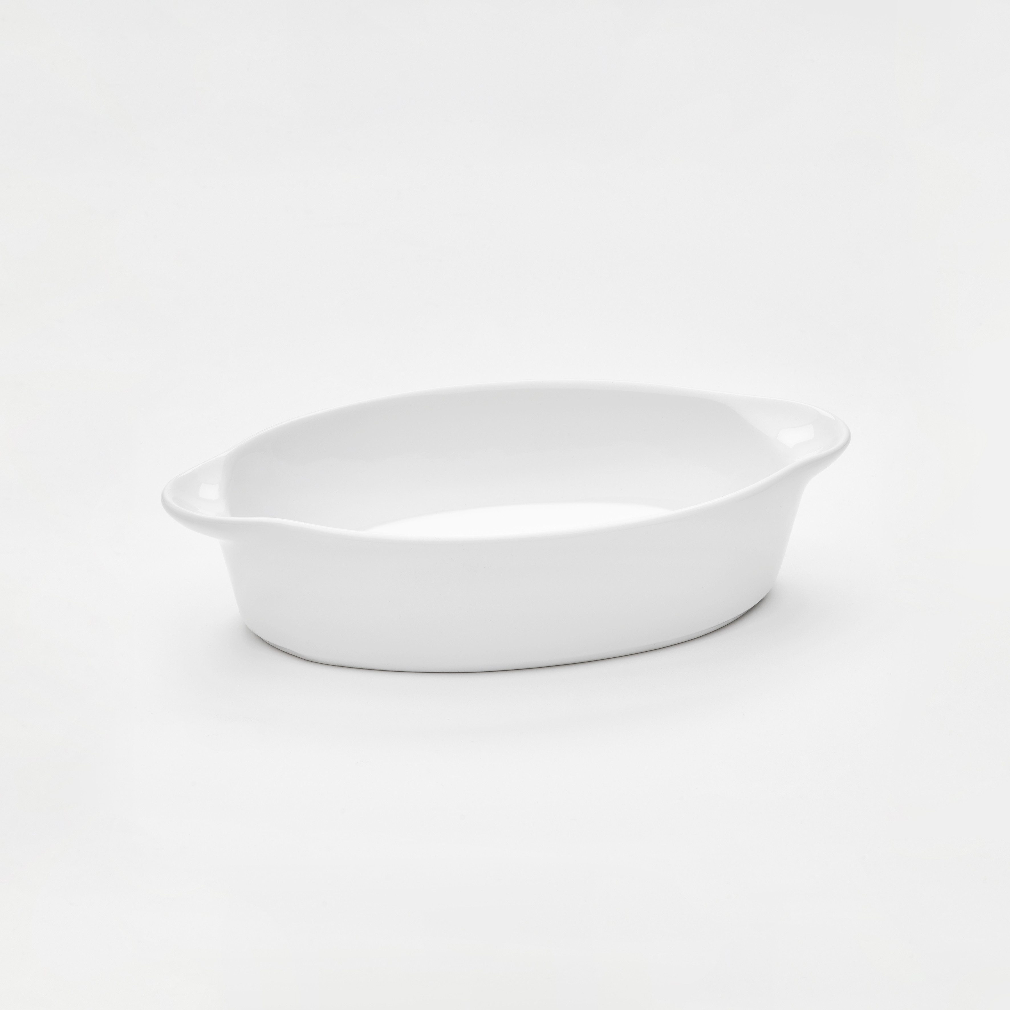 van Well Auflaufform Backform oval, 23,5 x 13,5 x 5,5 cm, Porzellan, (1-St), weiß glänzend, spülmaschinen- und mikrowellengeeignet