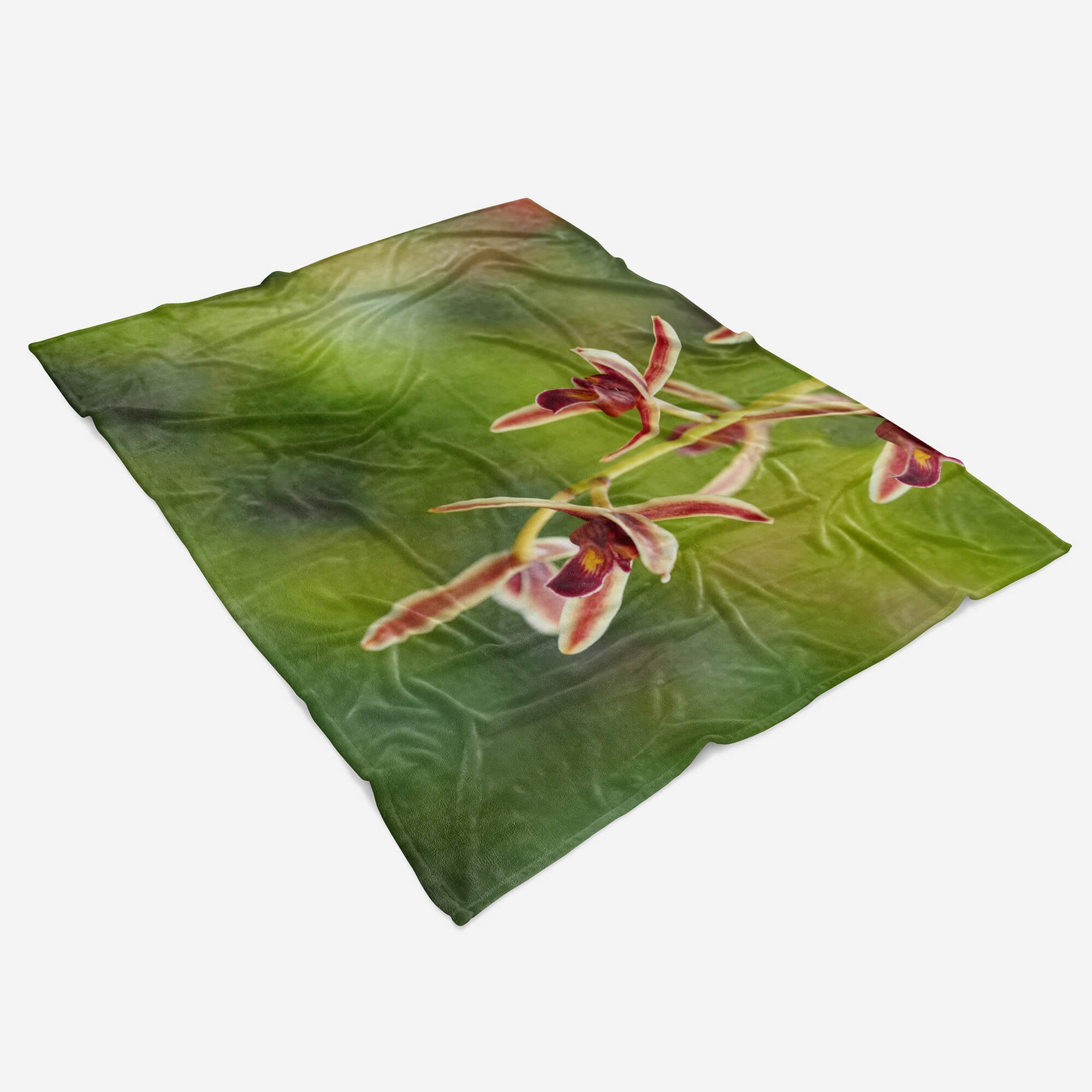 Sinus Art Handtücher Bl, Handtuch Kuscheldecke (1-St), Saunatuch Blume mit Baumwolle-Polyester-Mix Strandhandtuch Fotomotiv Exotische Handtuch