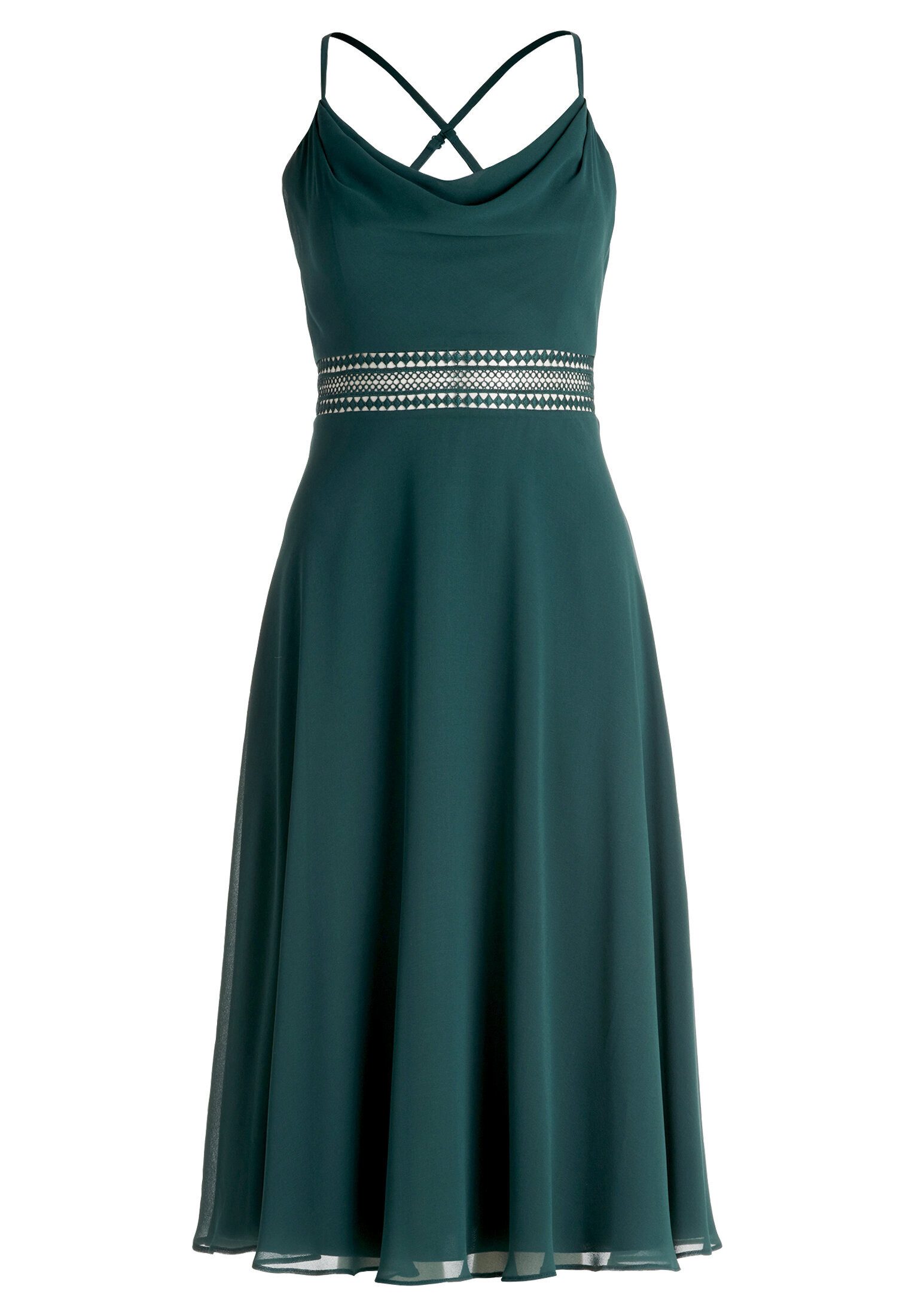 Vera Mont Cocktailkleid Damen mit Wasserfallausschnitt Stickerei