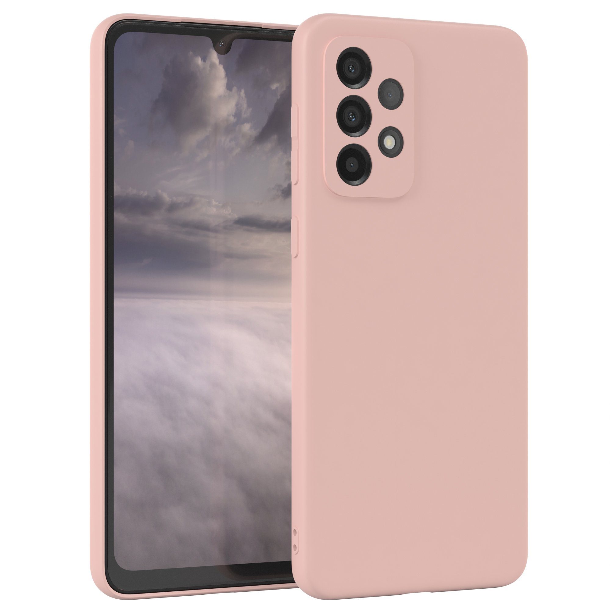 EAZY CASE Handyhülle für Samsung Galaxy A33 5G Hülle Silikon 6,4 Zoll, Hülle mit Kameraschutz Bumper Case silikonschutzhülle Rosa / Altrosa