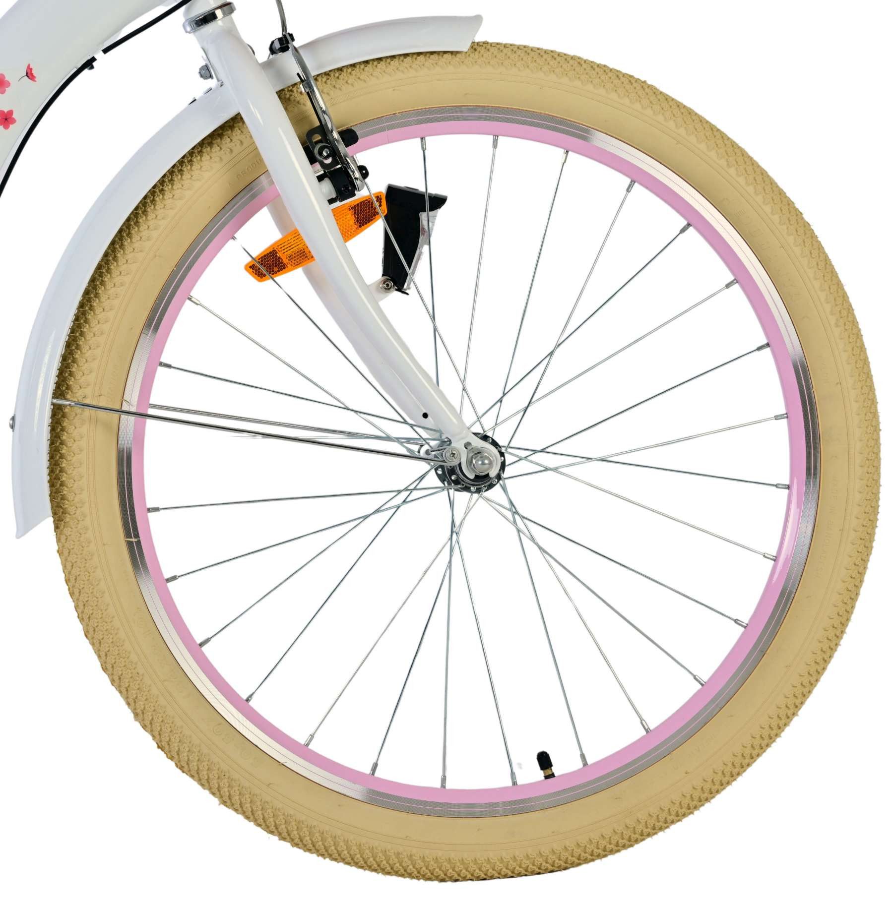 Volare Kinderfahrrad Volare Blossom Kinderfahrrad für Mädchen - 24 Zoll in Weiß, Vorderradbremsen, geschlossener Kettenschutz