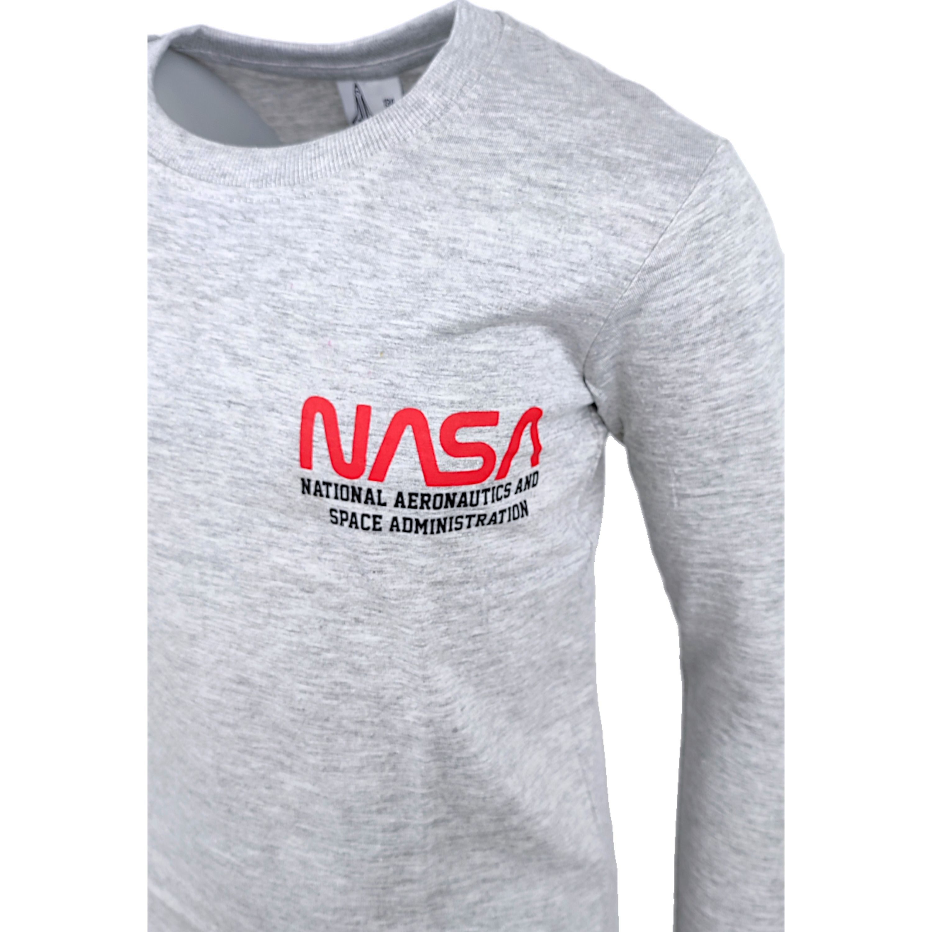 NASA Langarmshirt mit dem NASA-Logo Jungen Shirt aus Baumwolle Gr. 134 - 164 cm