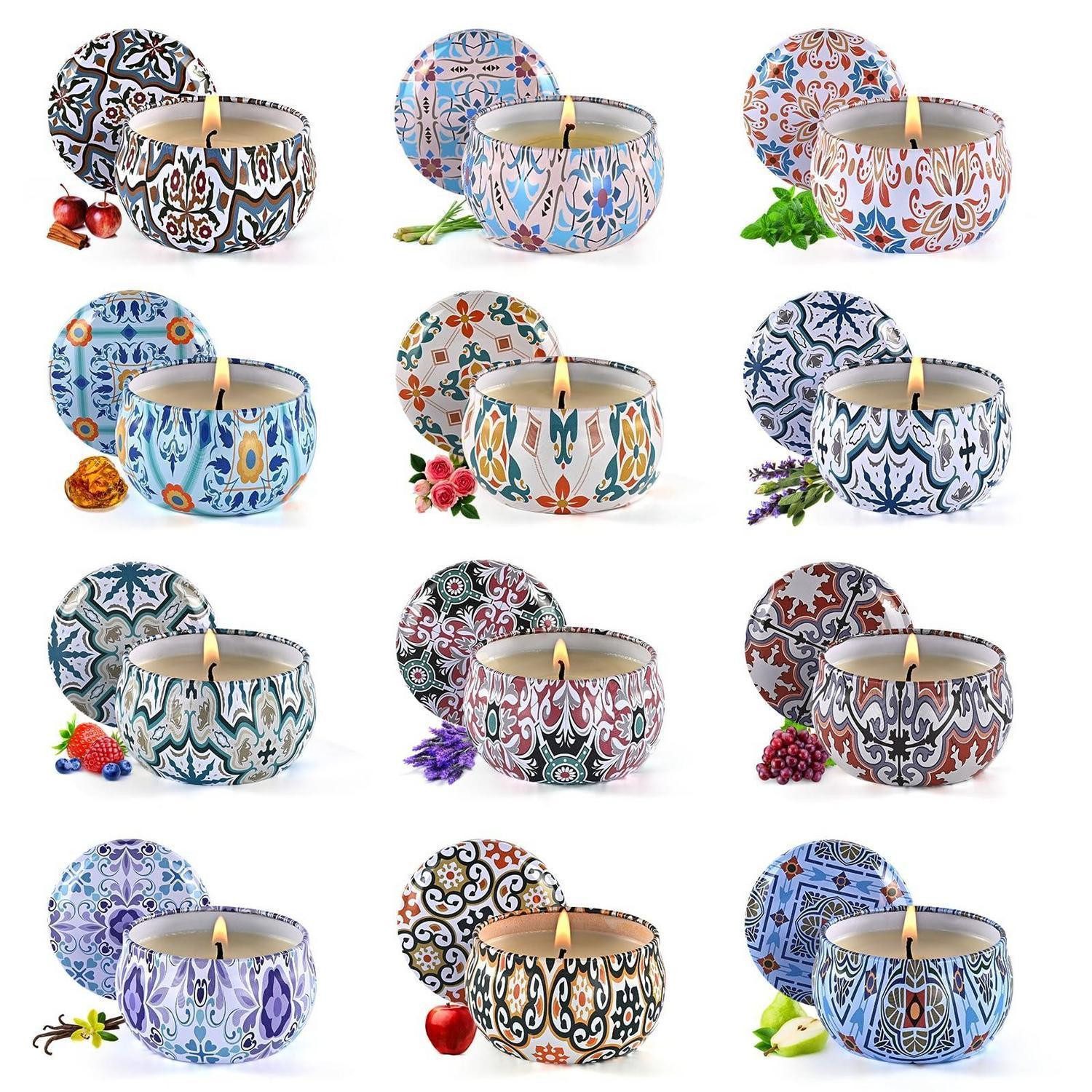 LuxusKollektion Duftkerze Duftkerzen Geschenkset 12er Set Sojawachs