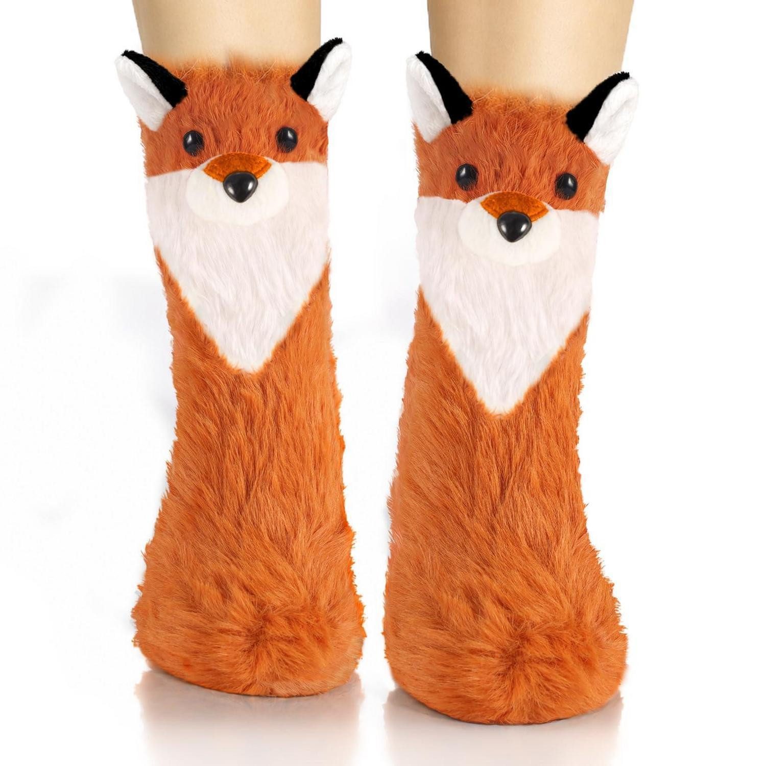 LuxusKollektion Kuschelsocken Kuschelsocken Damen Fuchs 3D Einheitsgröße