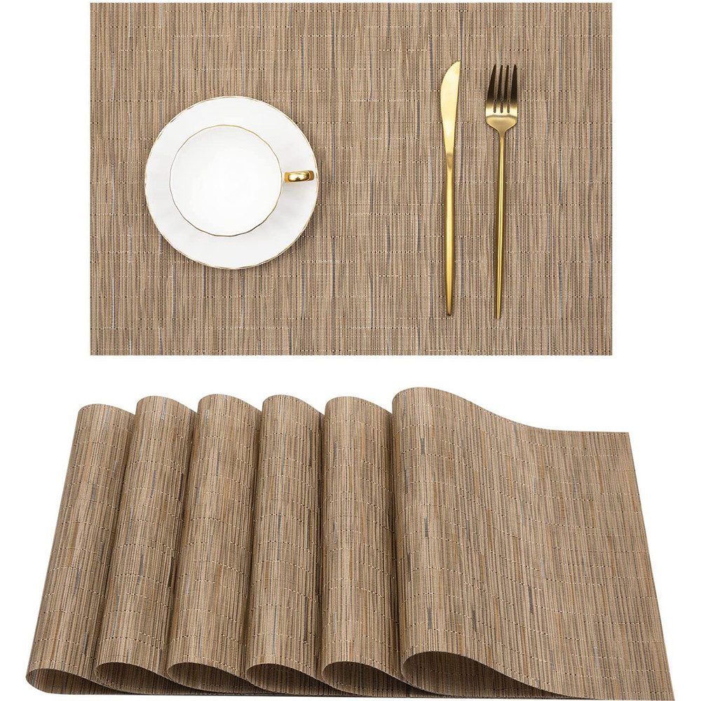 NUODWELL Platzset 6 Stück Tischsets Abwaschbar, Rutschfest Hitzebeständig P günstig online kaufen