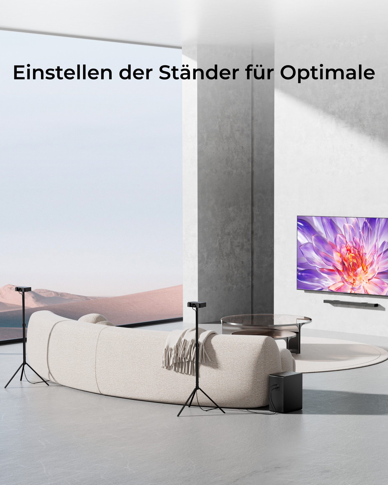 Ultimea Lautsprecherständer Steady S80 - 1 Paar Lautsprecherständer für Nova S80 soundbar, (bis 36,6 Zoll, 2-tlg, Höhenverstellbare Ständer, Ausziehbar 62–93 cm)