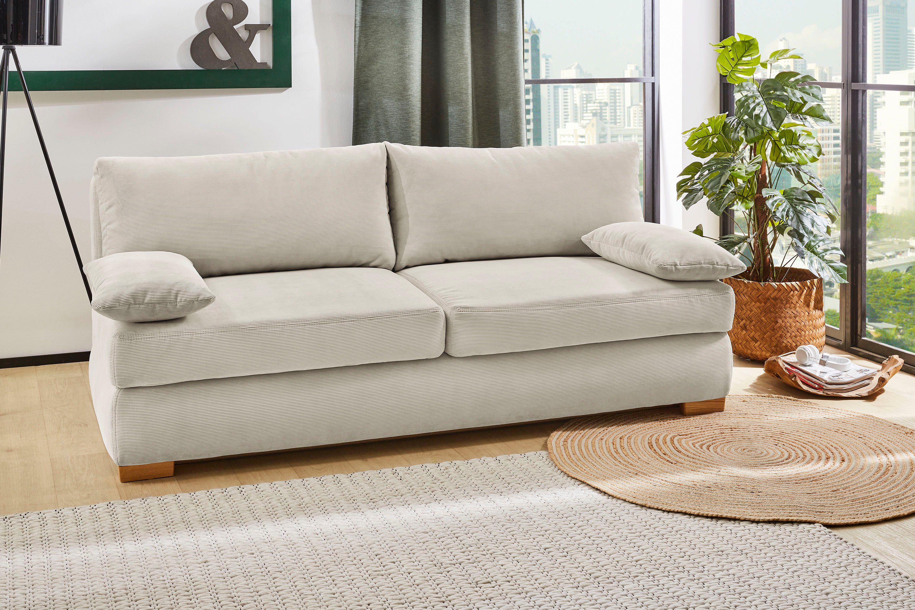 Jockenhöfer Gruppe Schlafsofa Derby, B: 201 cm, Liegefl. 160x200 cm, Dauerschläfer, mit Schlaffunktion, Bettkasten & Topper, Tonnentaschenfederkern