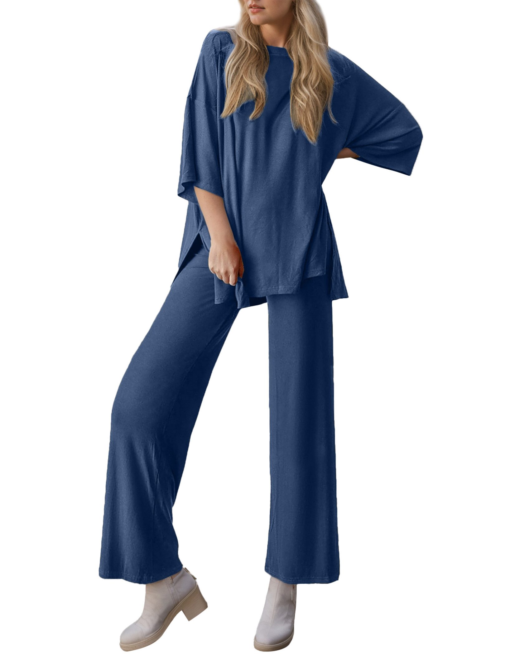 LUCKZON Pyjama Zweiteiler für Damen vorder günstig online kaufen