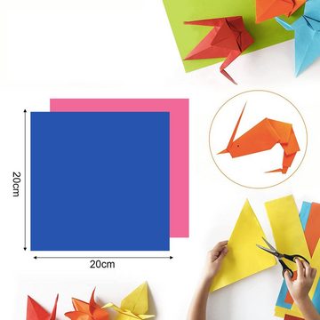 Lubgitsr Aquarellpapier Origami Papier,100 Blatt Doppelseitiges papier Farben für Kunst