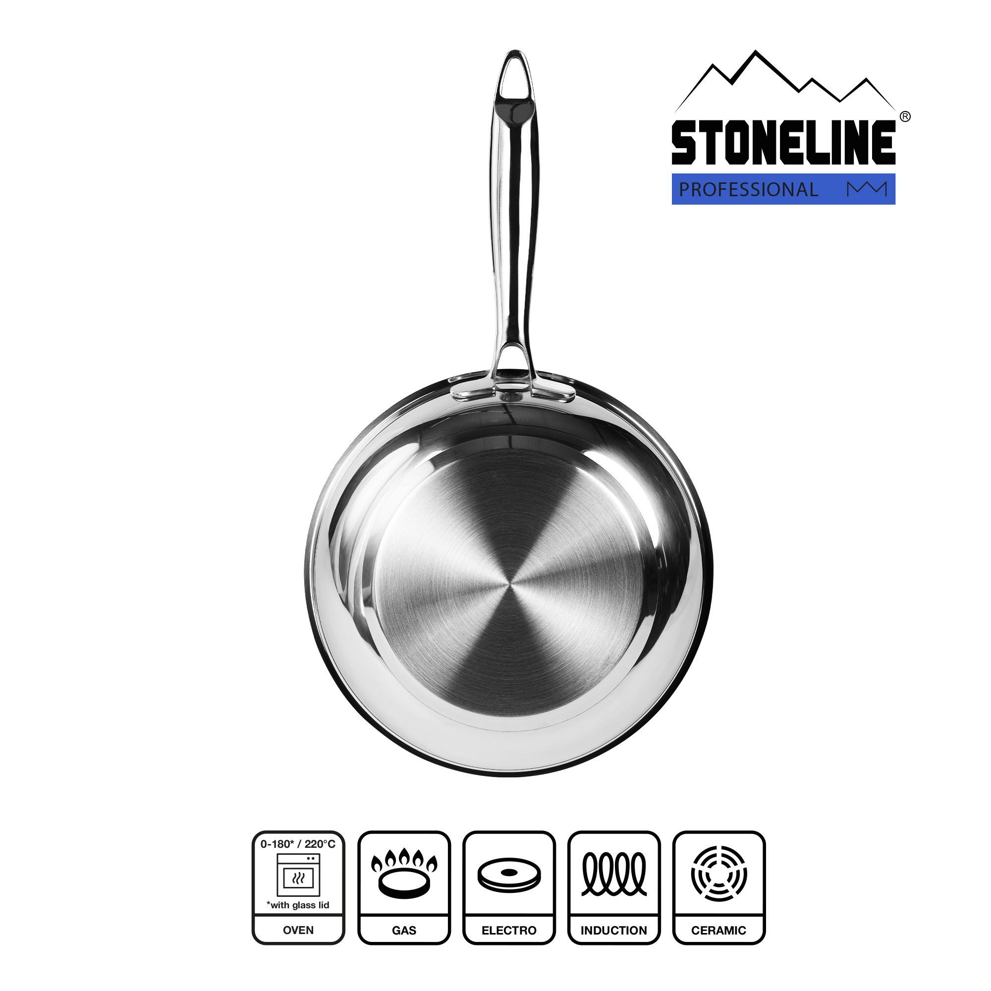 STONELINE Topf-Set Edelstahl Kochgeschirr-Set 11-teilig 18/20/24, mit Deckeln, (11-tlg)