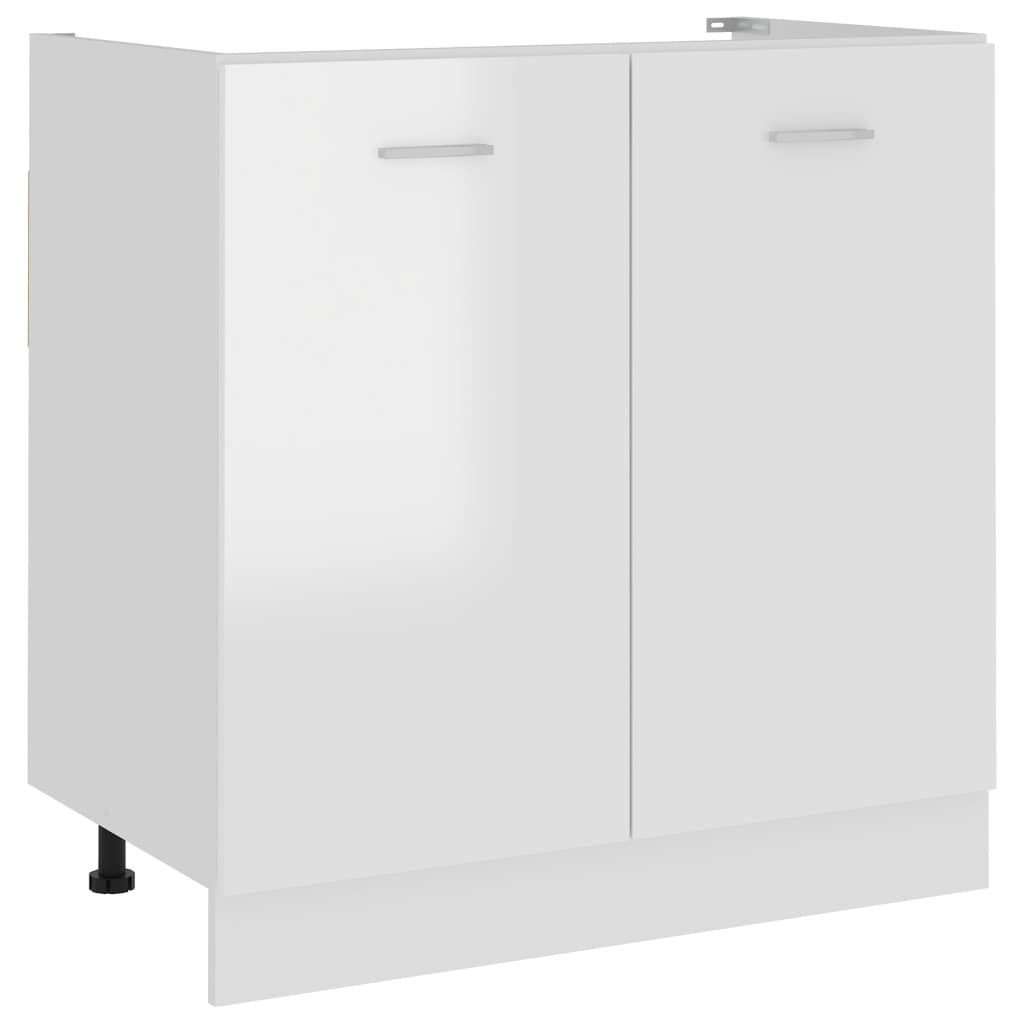 DOTMALL Spülenschrank Spülenunterschrank Lyon Hochglanz-Weiß 80x46x81,5 günstig online kaufen