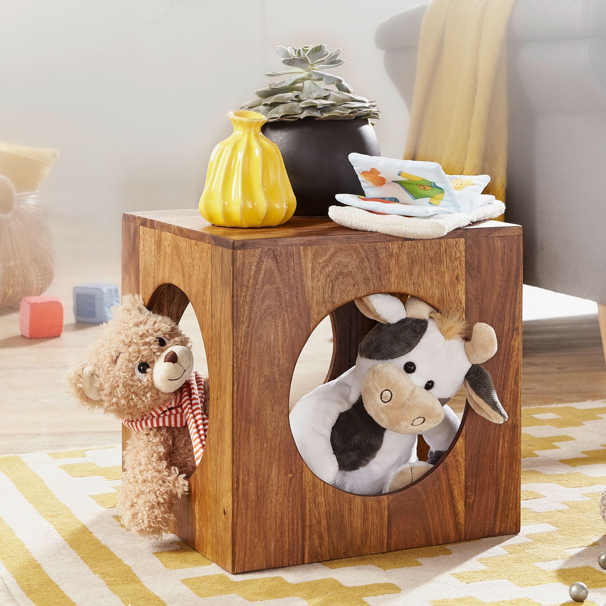 FINEBUY Beistelltisch FB39762 (Massivholz 35x35x35 cm, günstig online kaufen