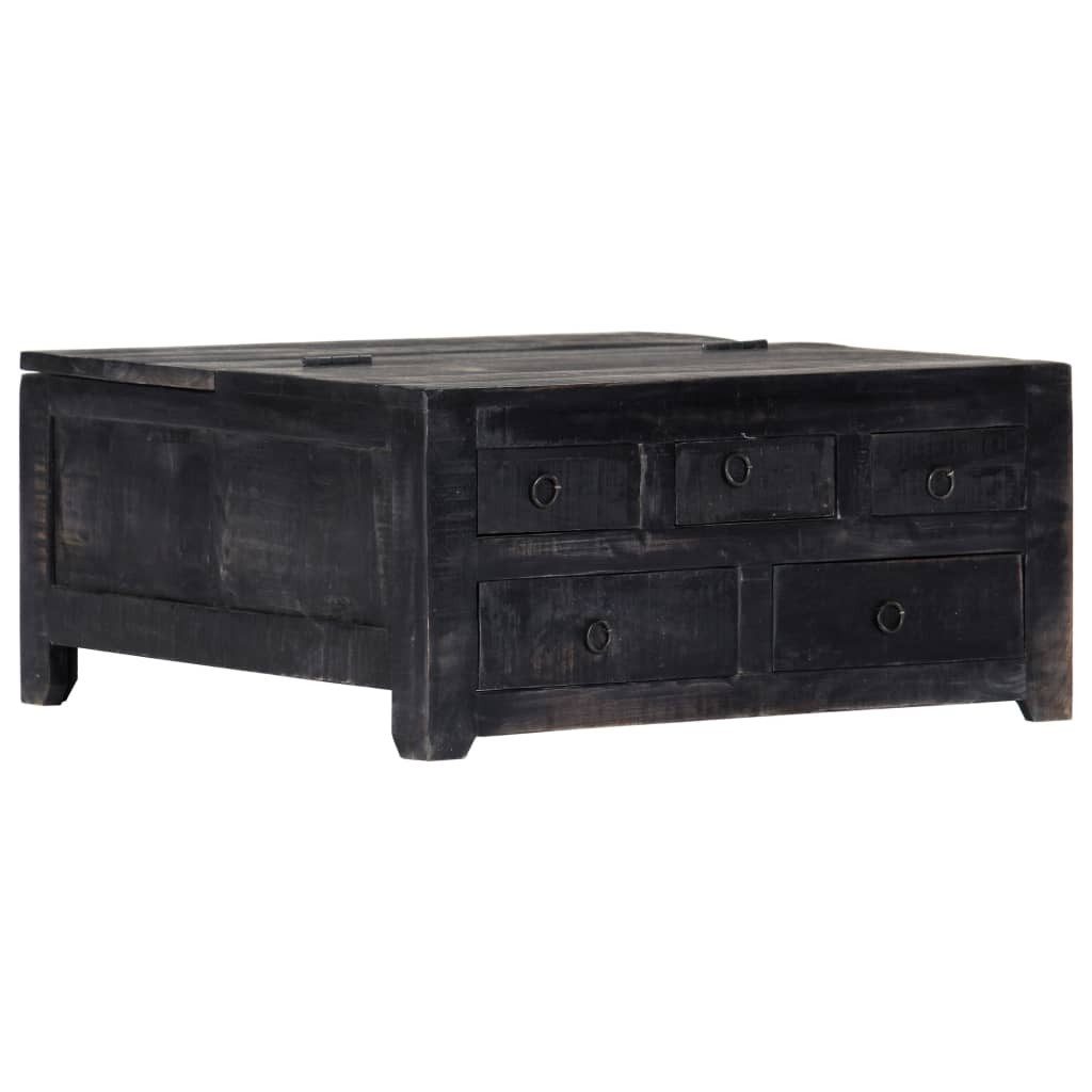 vidaXL Seitenschrank Couchtisch Schwarz 65x65x30 cm Massivholz (1-St)