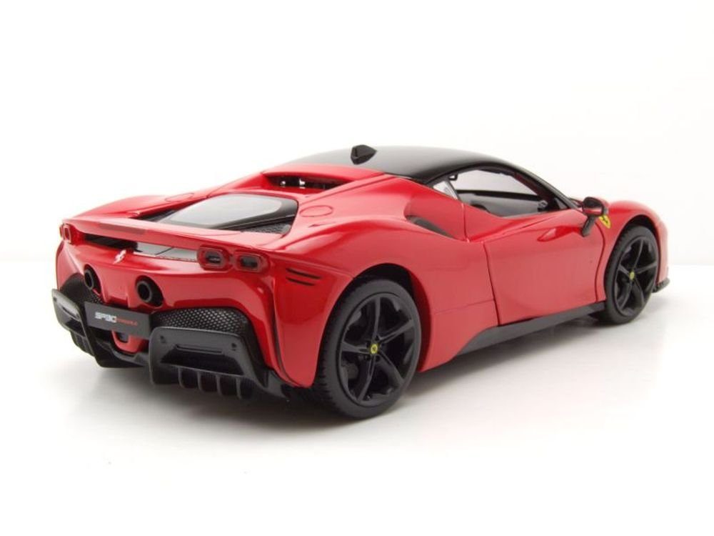Bburago Modellauto Ferrari SF90 Stradale Hybrid 2019 rot, Maßstab 1:18