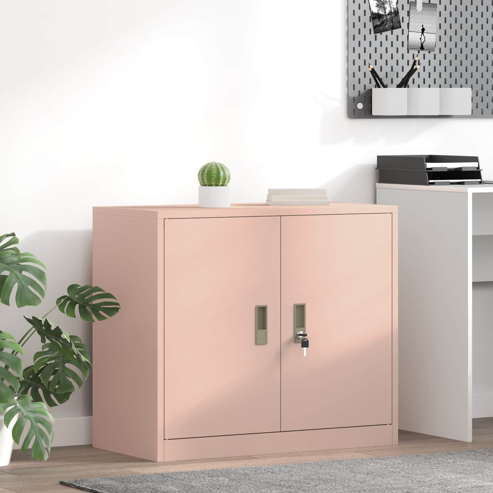 vidaXL Aktenschrank Aufbewahrungsschrank Rosa 80 x 40 x 70 cm Stahl (1-St)