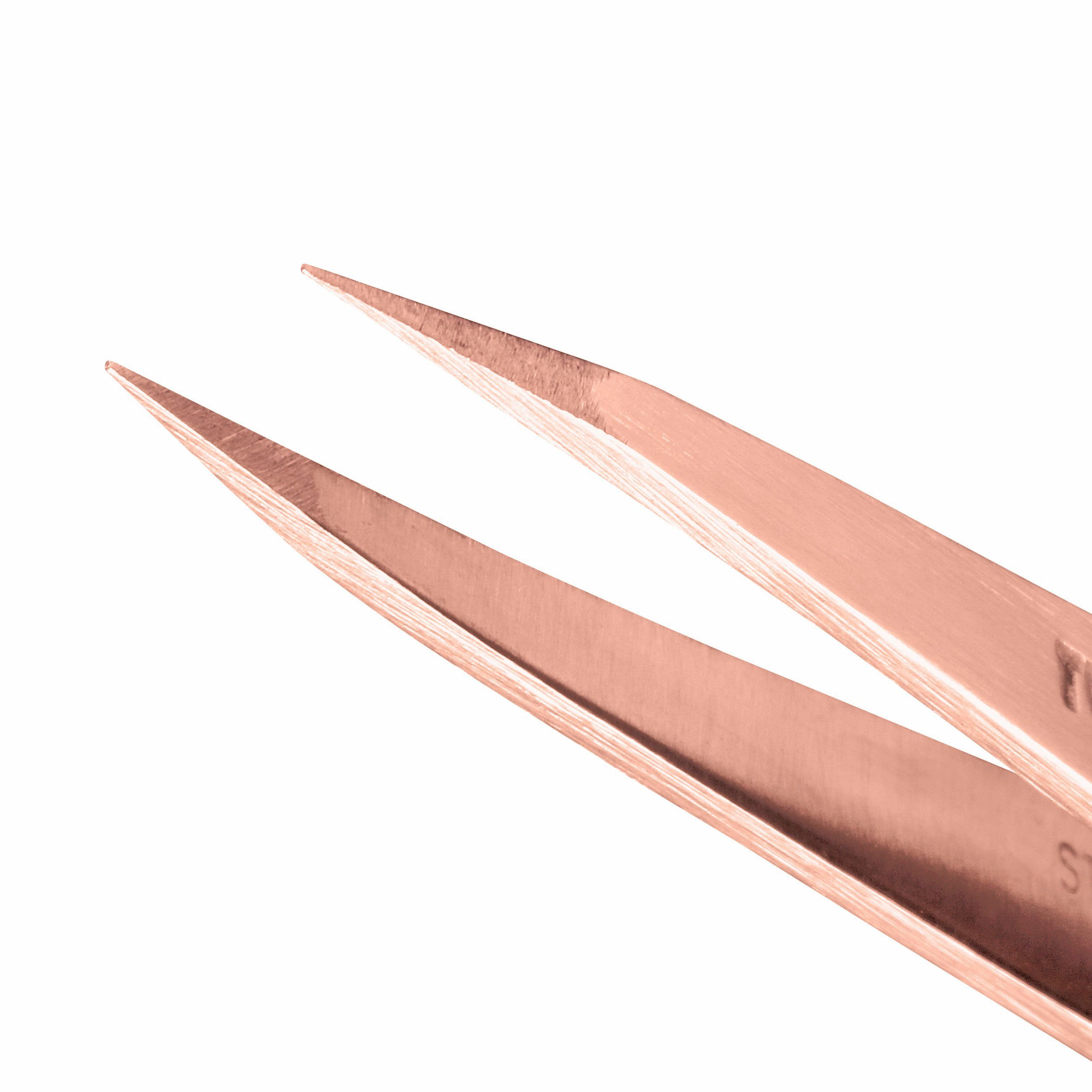 ROSE GOLD Präzisionspinzette SPITZER POINT TWEEZERMAN TWEEZER