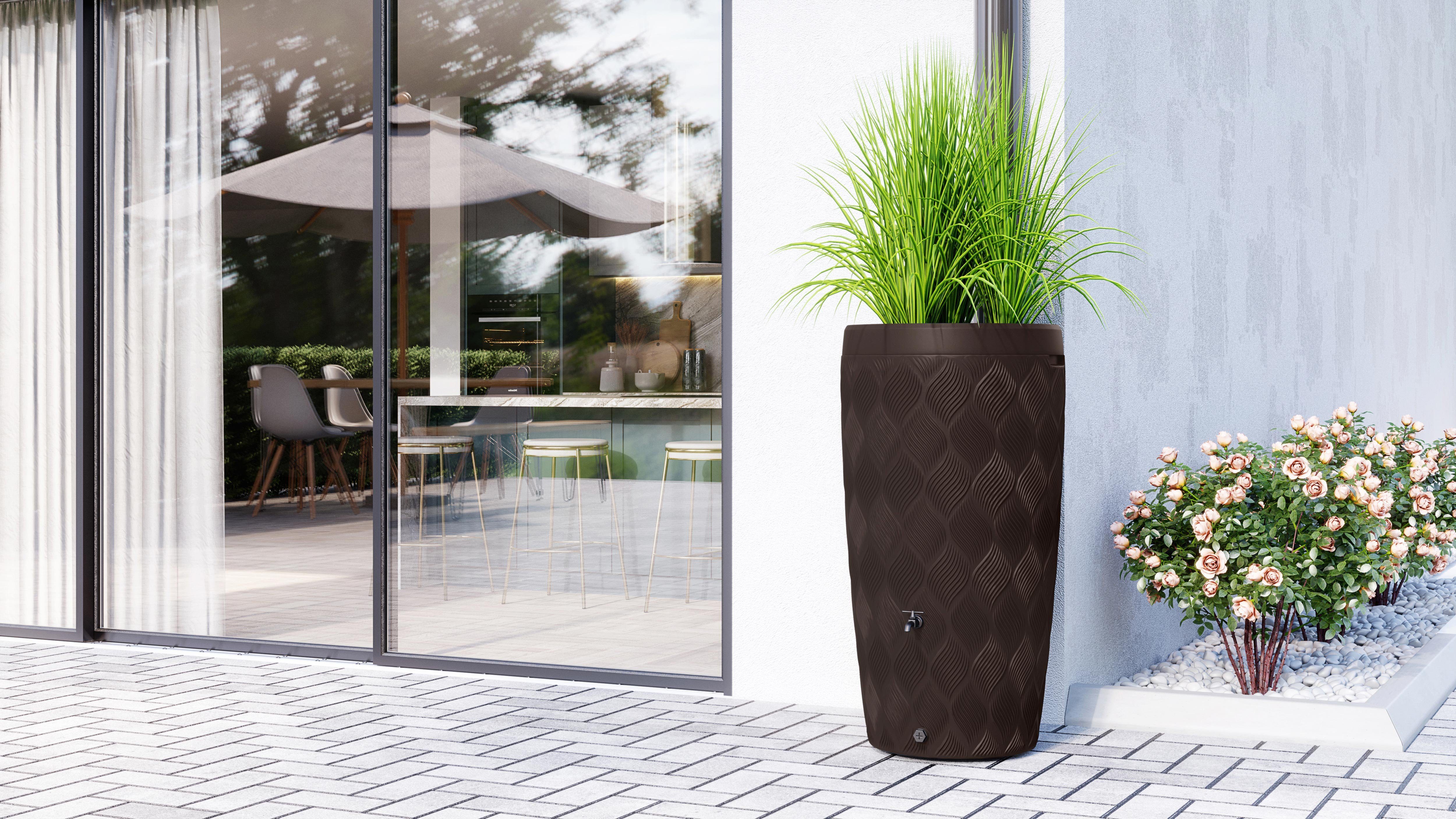 YourCasa Regentonne YourCasa Regentonne 240L [Seabreeze] Regenfass Regenwassertonne, Durchmesser unten: 44,5 cm, Durchmesser oben: 59,5 cm, Höhe: 112 cm