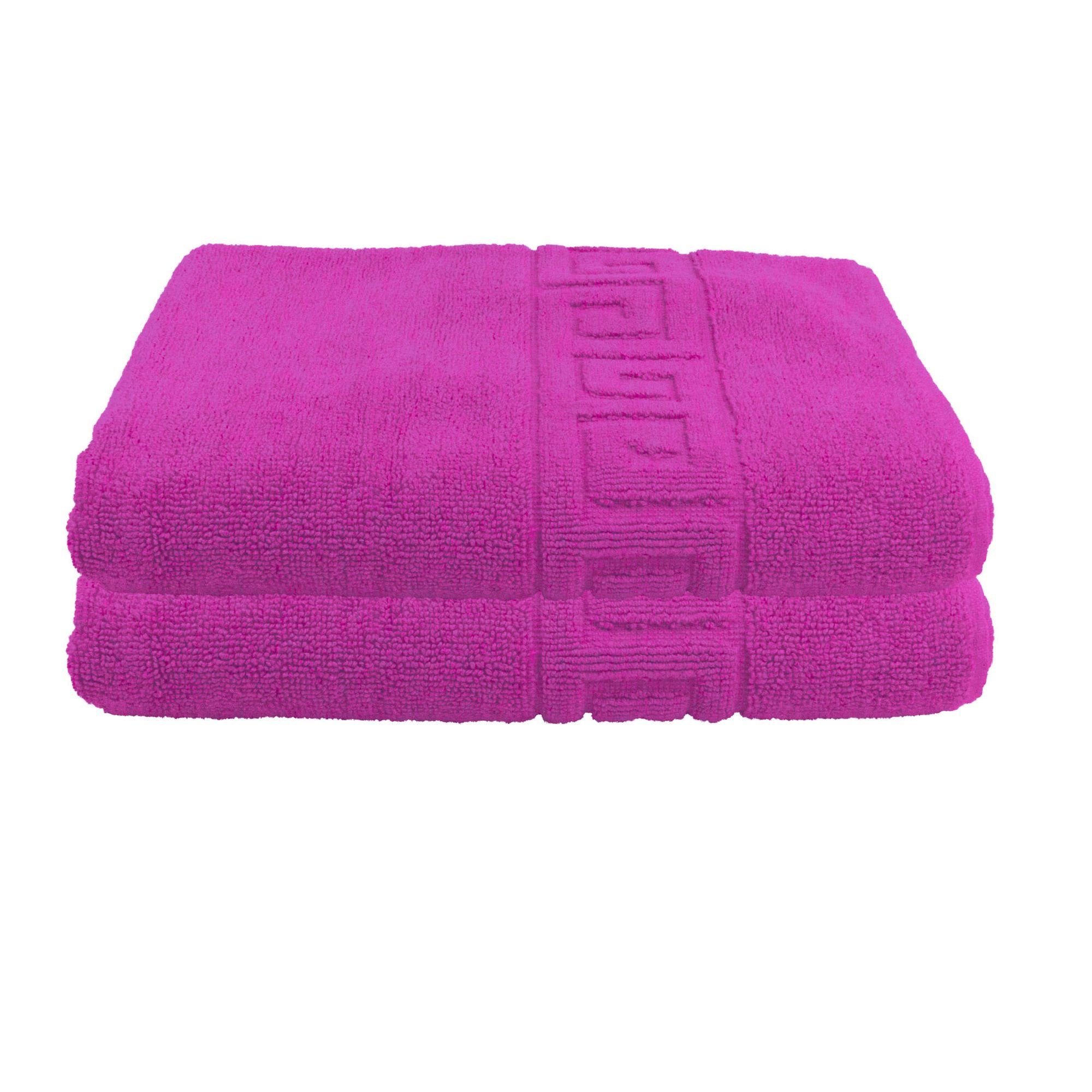 Julie Julsen - Set da 2 tappetini per il bagno di qualità premium, 900 g/mq, in cotone, con doppia cornice , Cotone, turchese, 50 x 40 cm