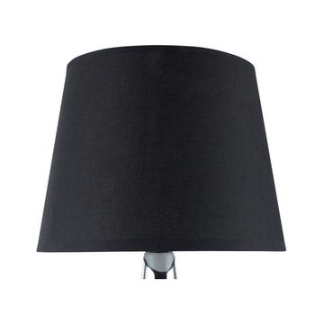 Konsimo Tischleuchte RILA Tischlampe Nachttischlampe Keramik silber/schwarz, Leuchmittel wechselbar, 1,5 m, E14