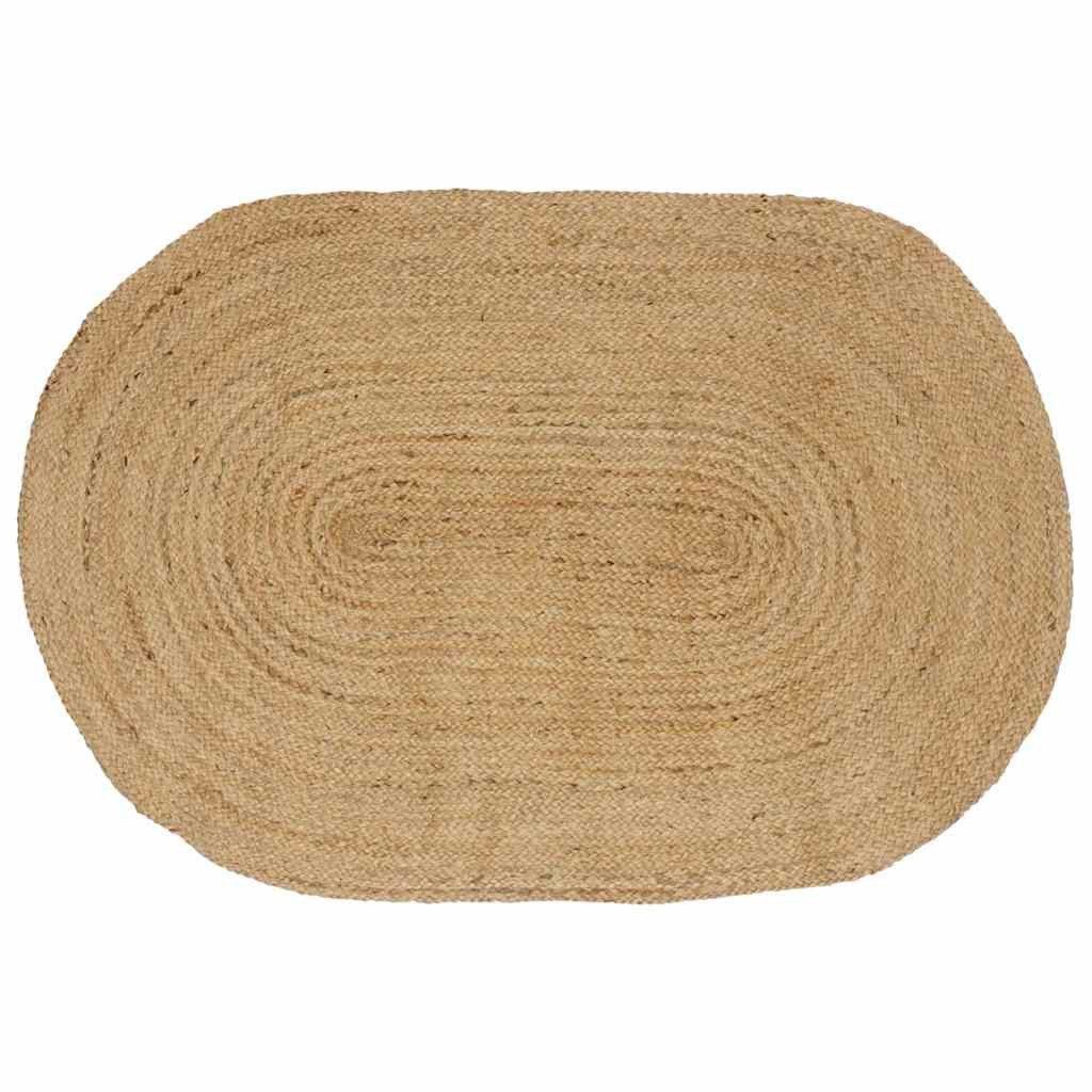 vidaXL Teppich Bereichsteppiche Oval Natur 100 x 152 cm Jute, Oval