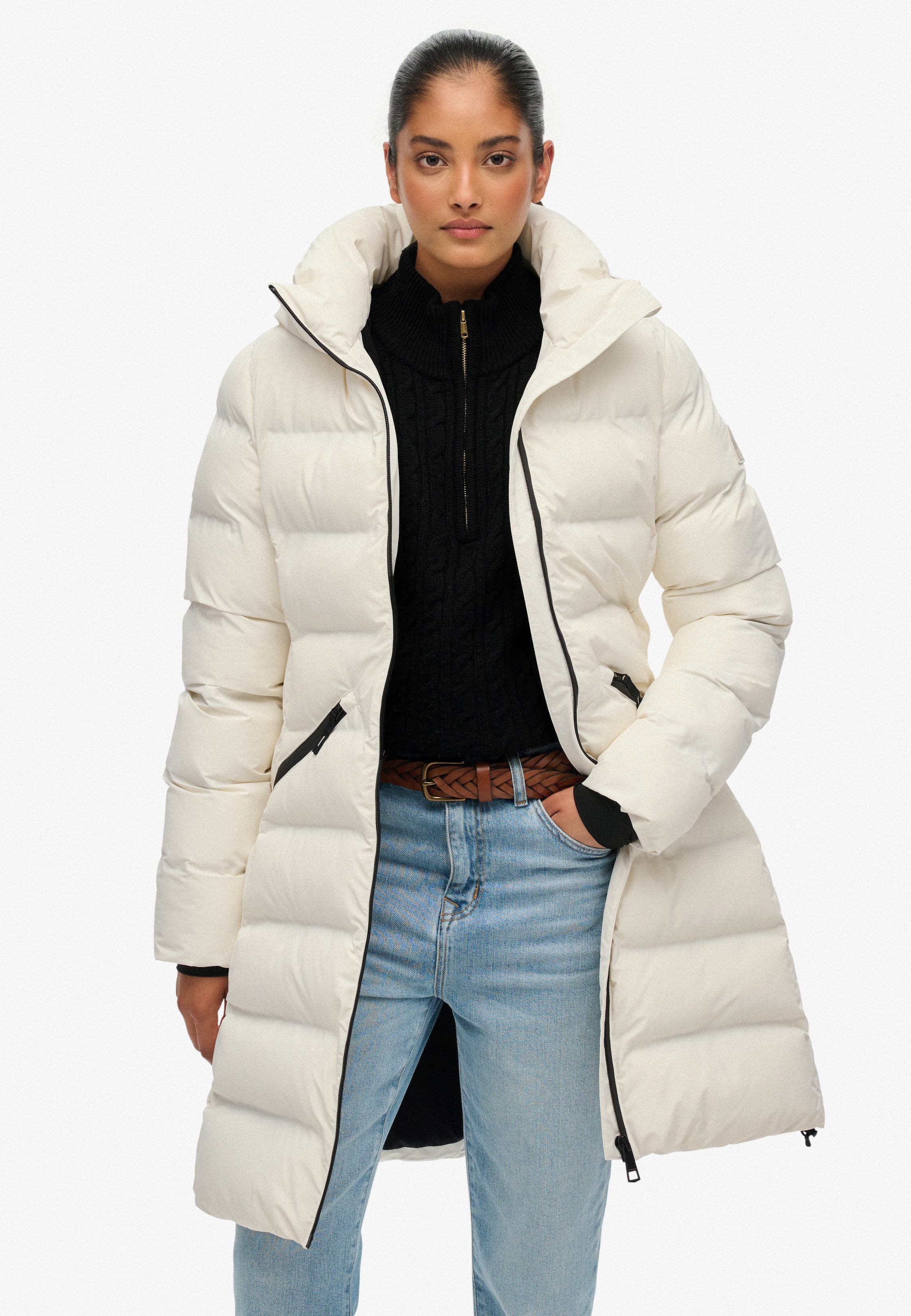 Superdry Steppjacke CITY MID PADDED JACKET Kunstfaser, relaxed fit