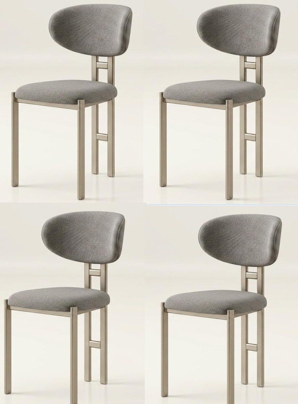 JVmoebel Esszimmerstuhl Stühle-Set 4x Stuhl Modern Stoff Komfortabel Braun Weich Bequem, Made in Europa
