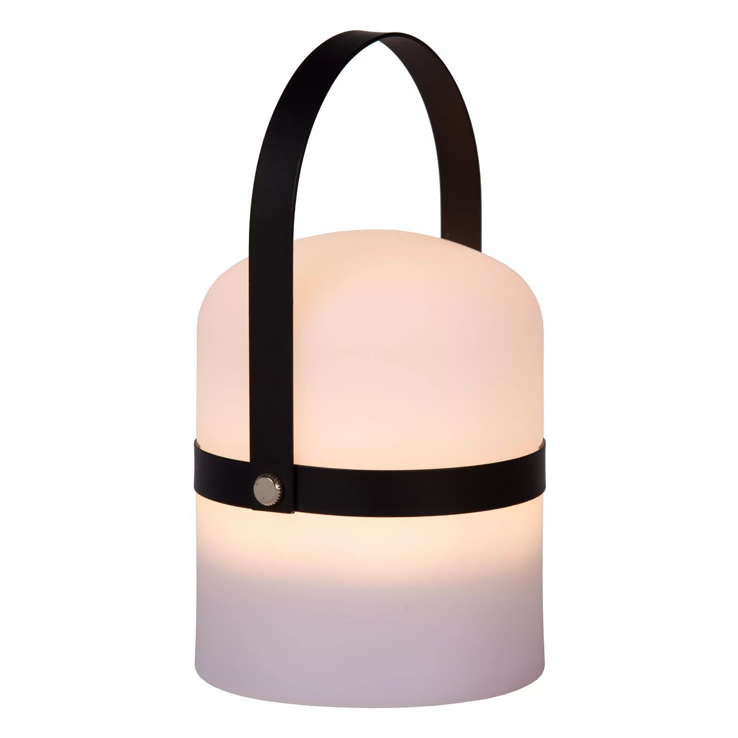 Licht-Erlebnisse Gartenleuchte AREL, LED fest integriert, Warmweiß, Akku LED dimmbar IP44 Ø 10 cm 18,5 cm Weiß Schwarz rund 01.10.1950 lm