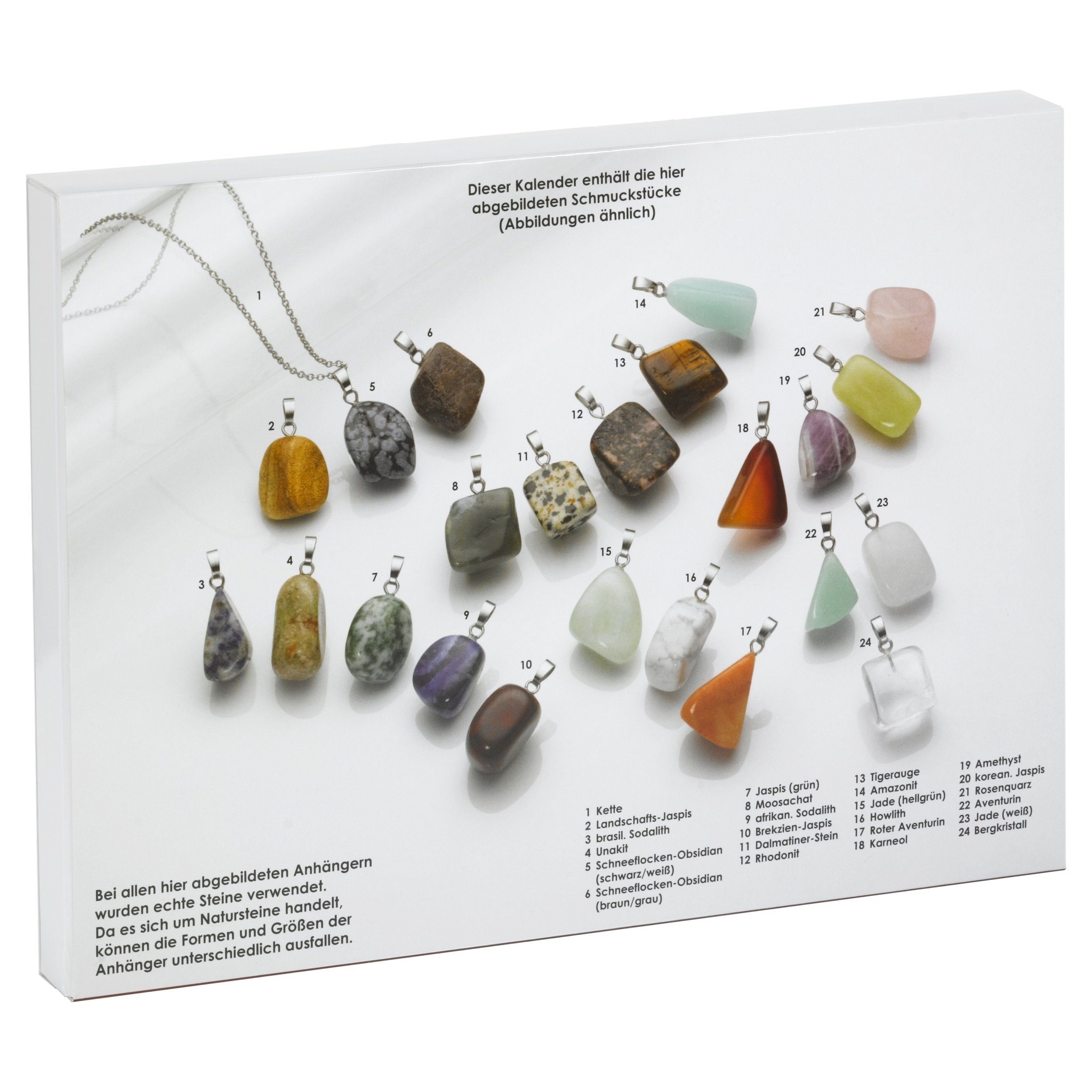 Edelstein-Anhängern, Schmuck-Adventskalender Metall mit Smart Jewel