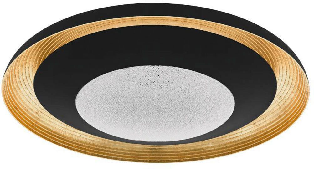EGLO Deckenleuchte CANICOSA 2 Deckenlampe, gold, schwarz, dimmbar, tuneable white, CCT, Dimmer, Dimmfunktion, Farbwechsel, Fernbedienung, Infrarot inkl., dimmbar über Fernbedienung, mehrere Helligkeitsstufen, LED fest integriert, Extra-Warmweiß, Neutralweiß, Kaltweiß, Warmweiß, Tageslichtweiß, Farbtemperaturwechsel, Nachtlicht, Granille-Kristallen, Ø49,5cm