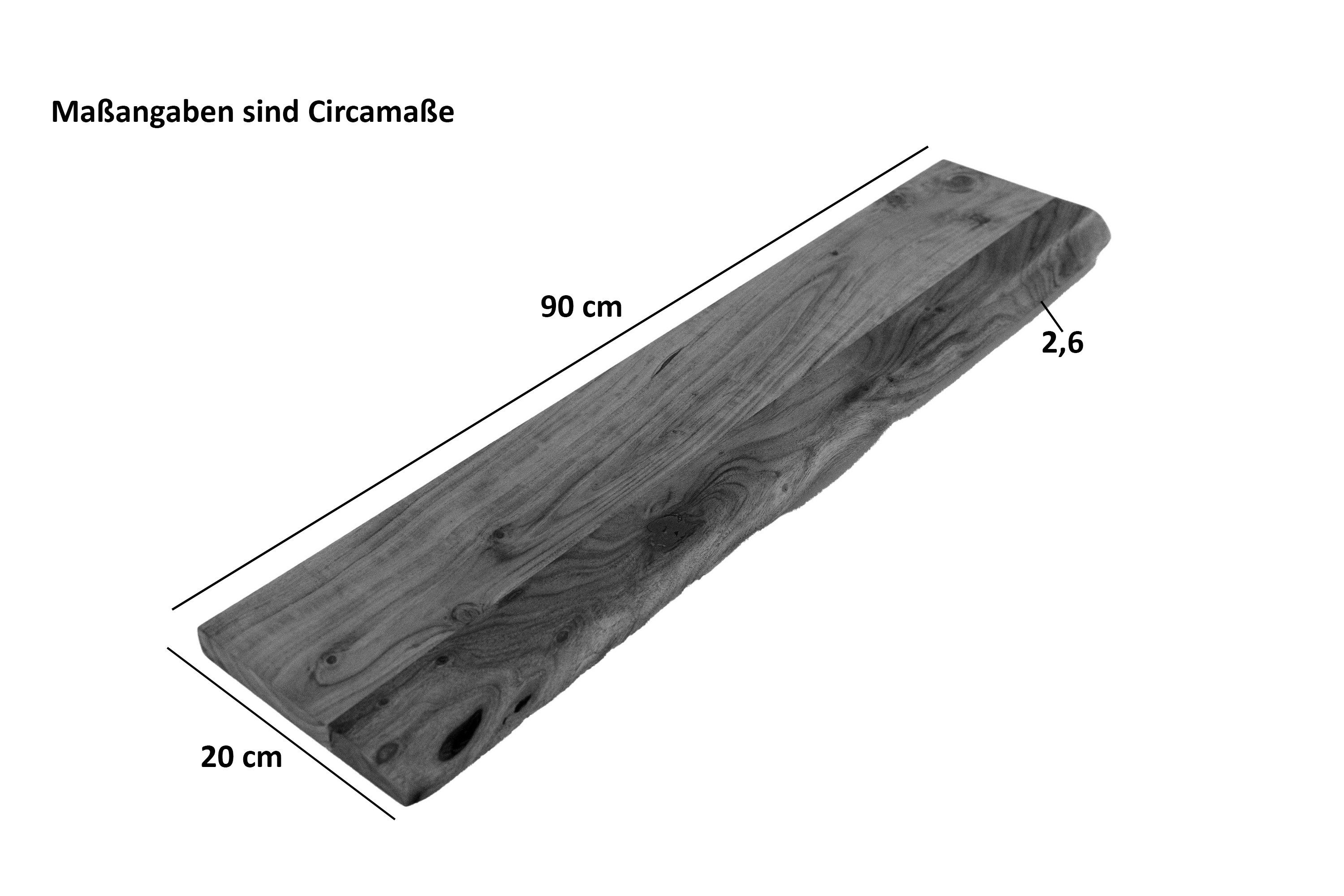 SAM® Wandregal Amara, massives Akazienholz, Baumkante, günstig online kaufen